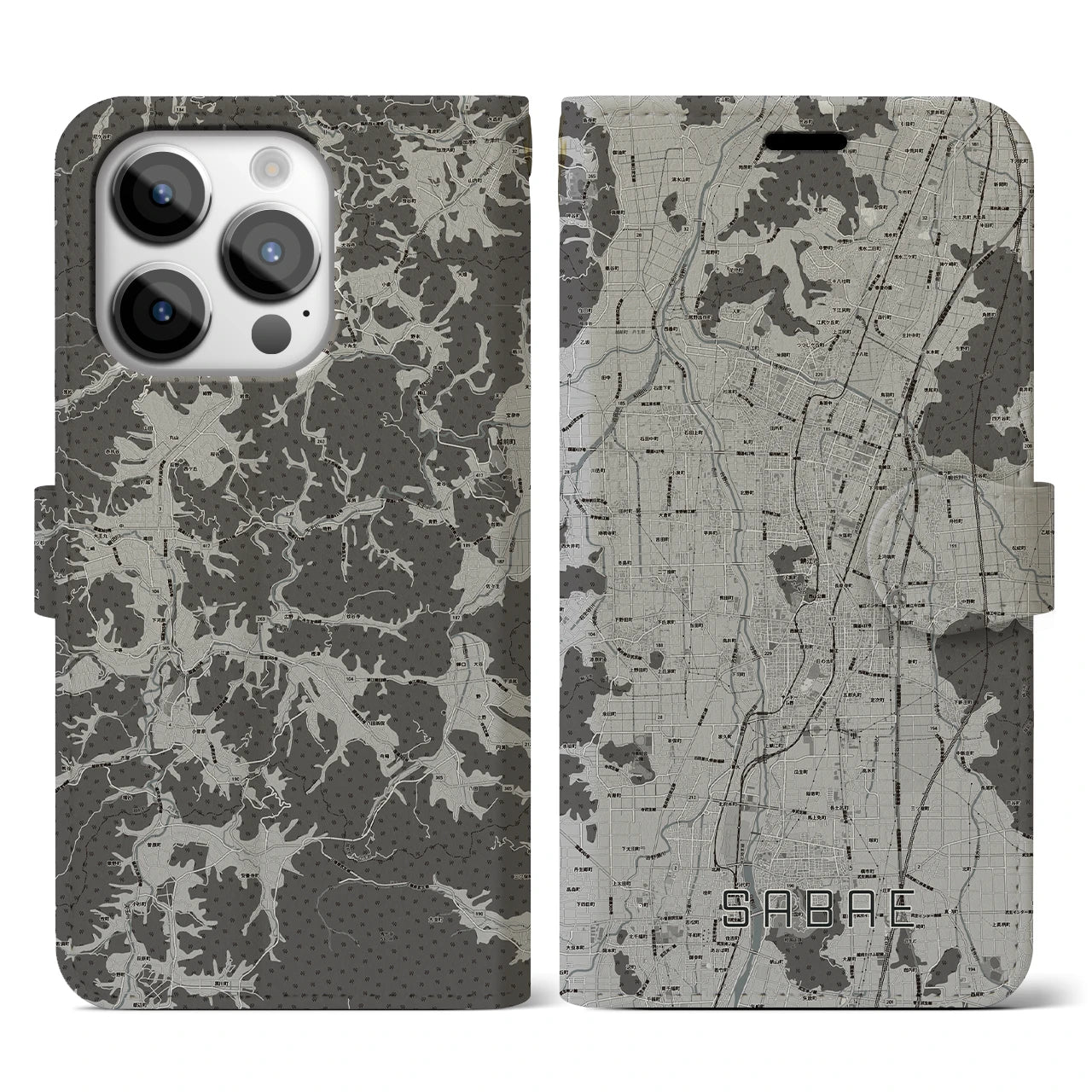 【鯖江(福井県)】地図柄iPhoneケース(手帳タイプ)