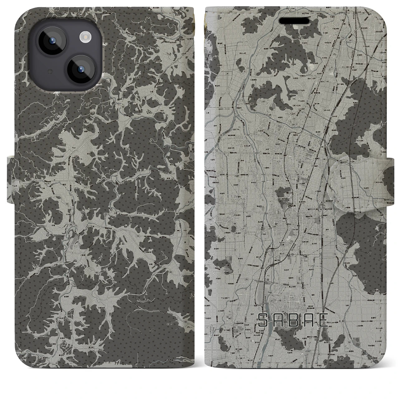 【鯖江(福井県)】地図柄iPhoneケース(手帳タイプ)