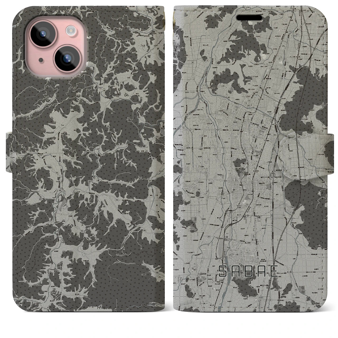 【鯖江(福井県)】地図柄iPhoneケース(手帳タイプ)