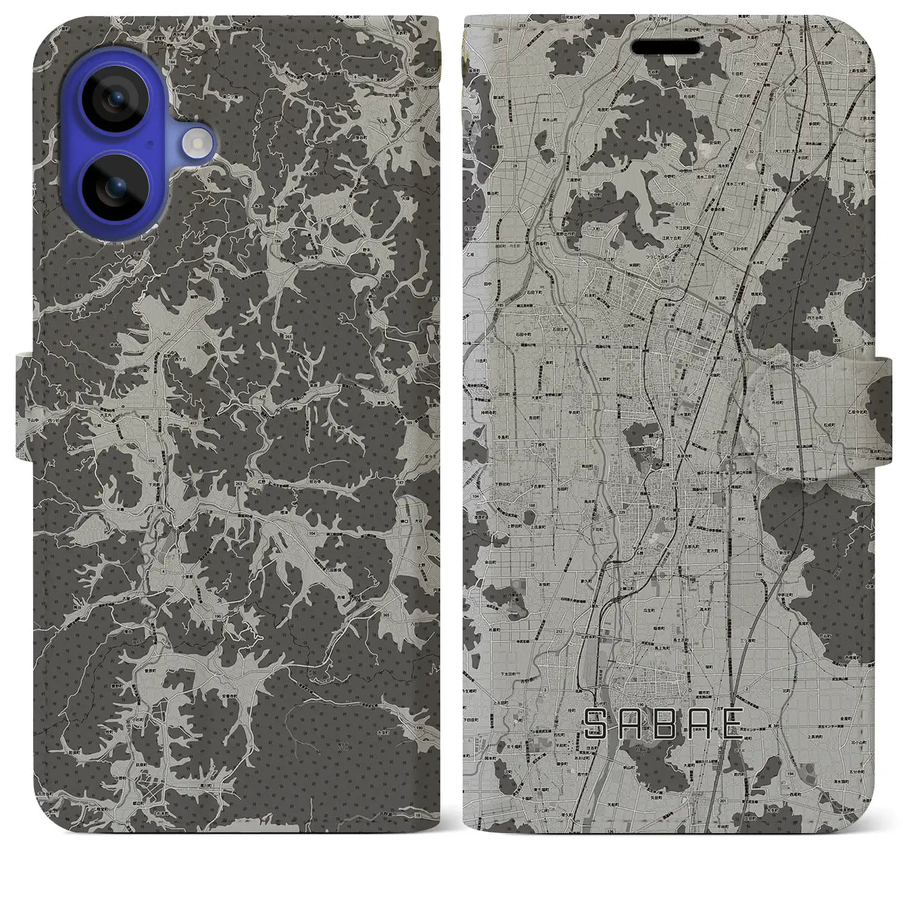 【鯖江(福井県)】地図柄iPhoneケース(手帳タイプ)