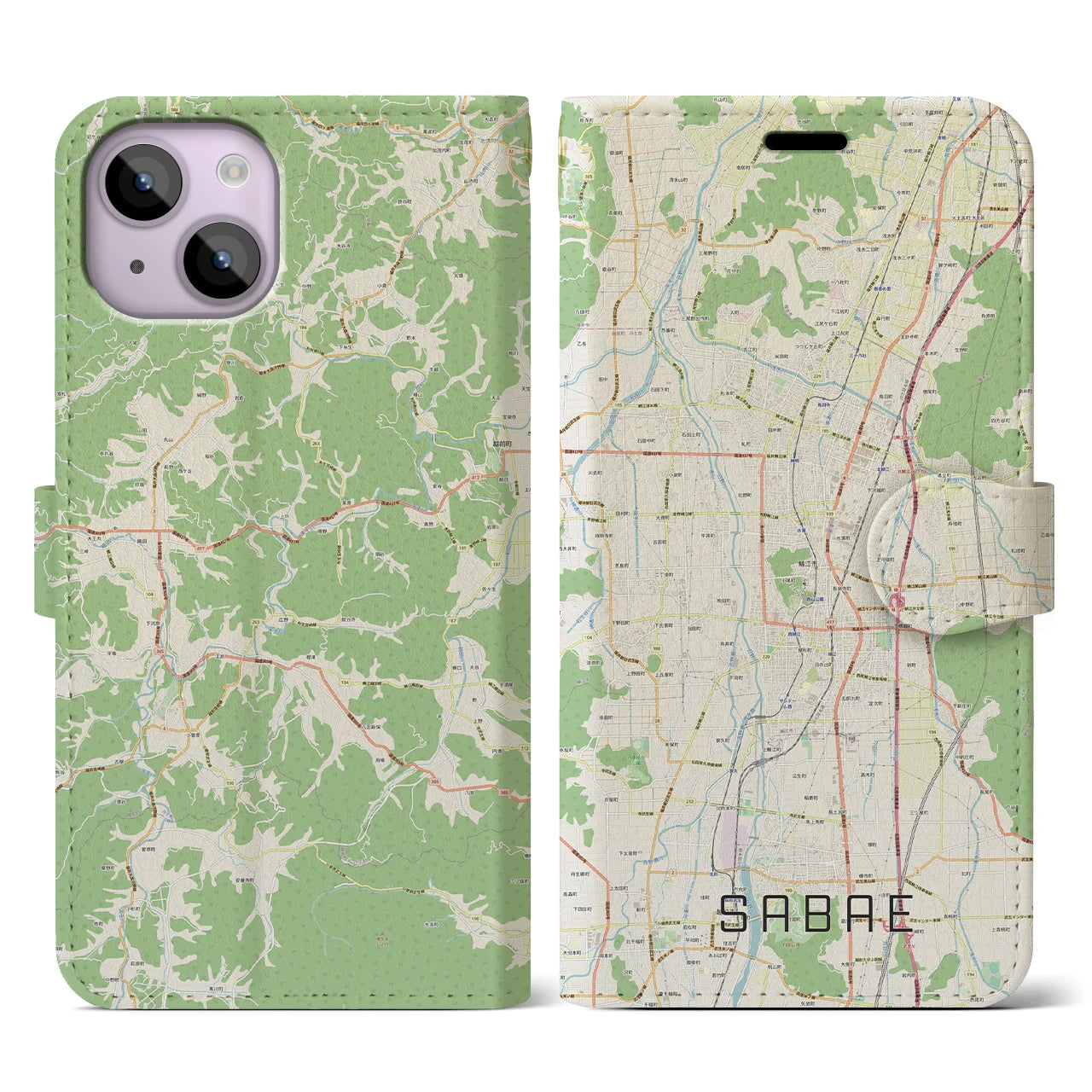 【鯖江(福井県)】地図柄iPhoneケース(手帳タイプ)