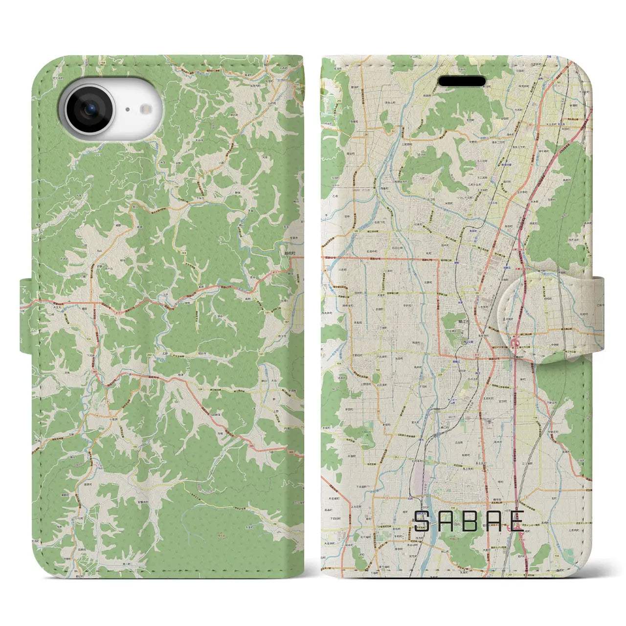 【鯖江(福井県)】地図柄iPhoneケース(手帳タイプ)