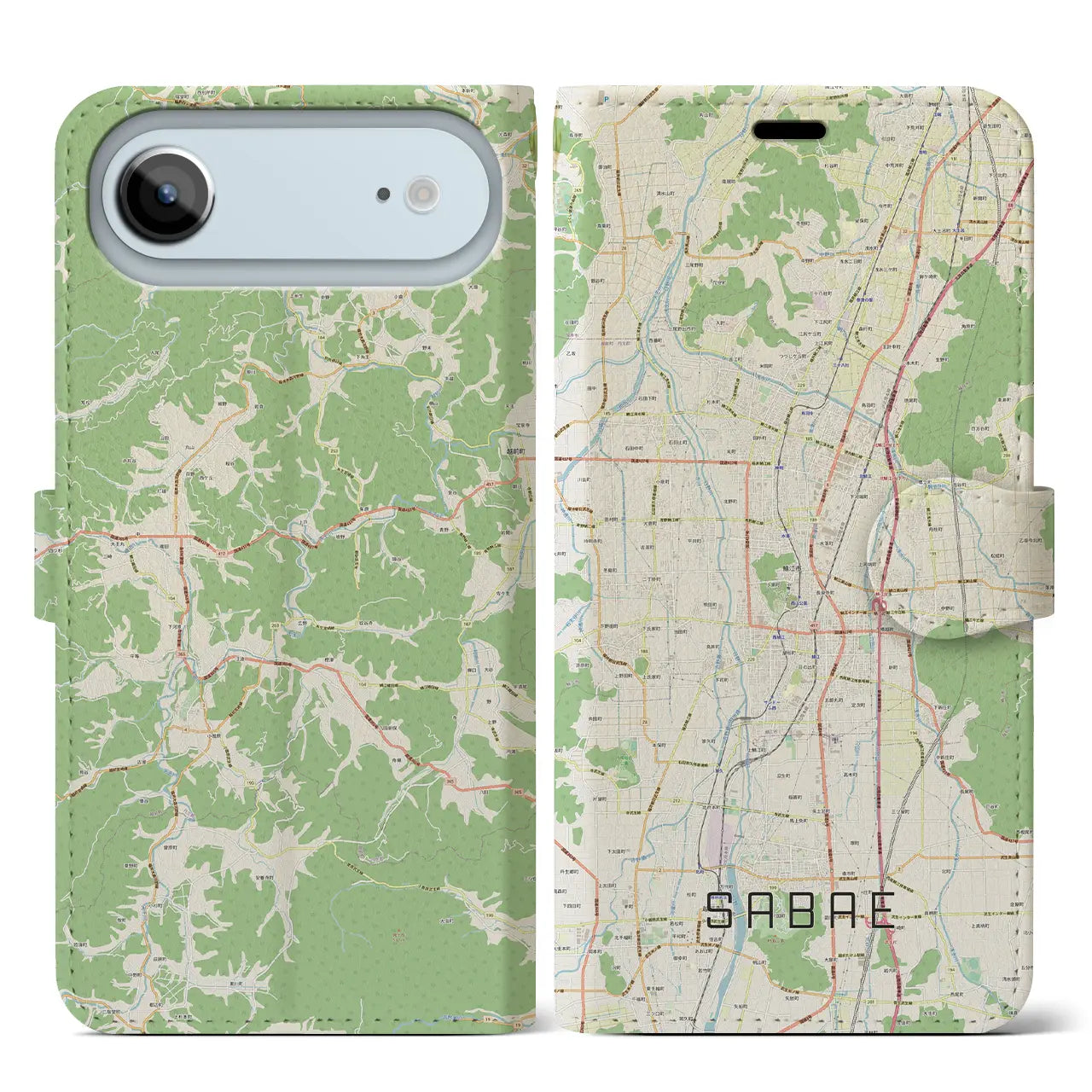 【鯖江(福井県)】地図柄iPhoneケース(手帳タイプ)