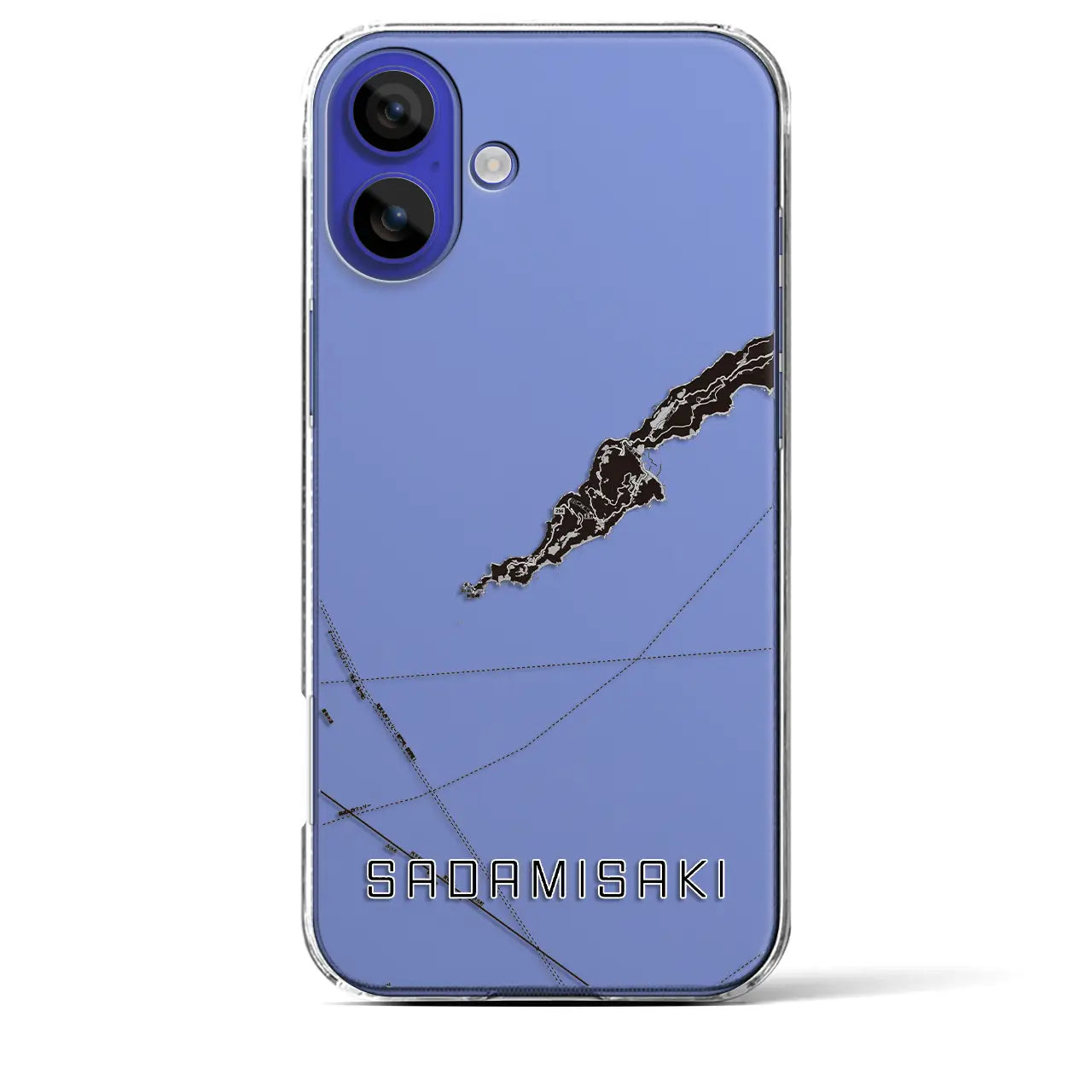 【佐田岬(愛媛県)】地図柄iPhoneケース(クリアタイプ)モノトーン・iPhone 16 Pro Max 用