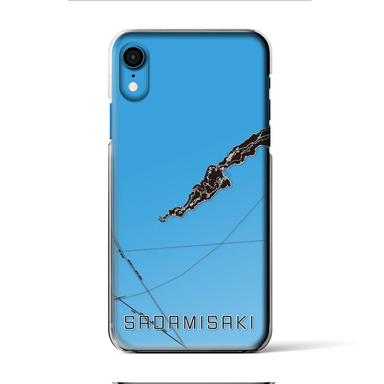 【佐田岬(愛媛県)】地図柄iPhoneケース(クリアタイプ)モノトーン・iPhone XR 用