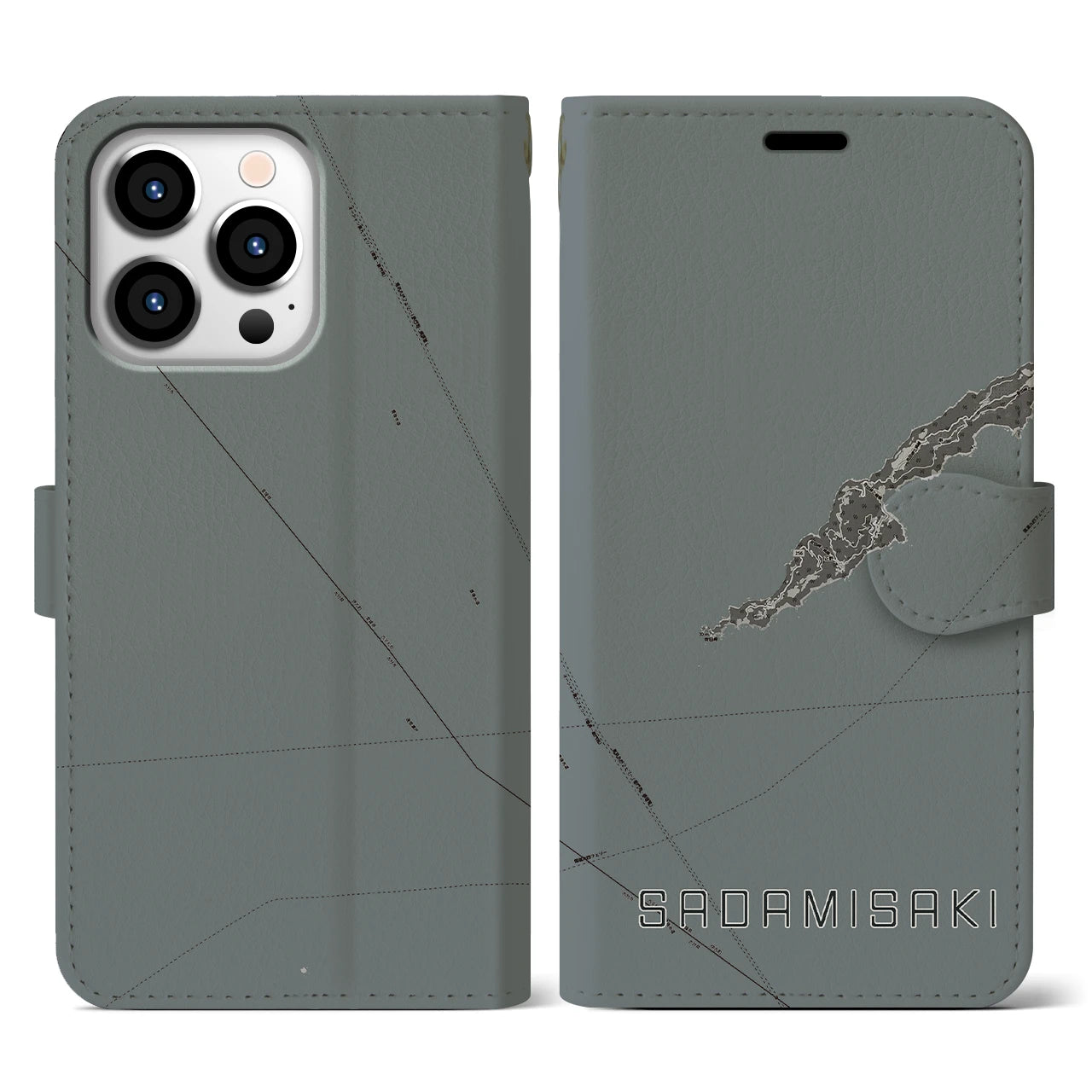 【佐田岬(愛媛県)】地図柄iPhoneケース(手帳タイプ)