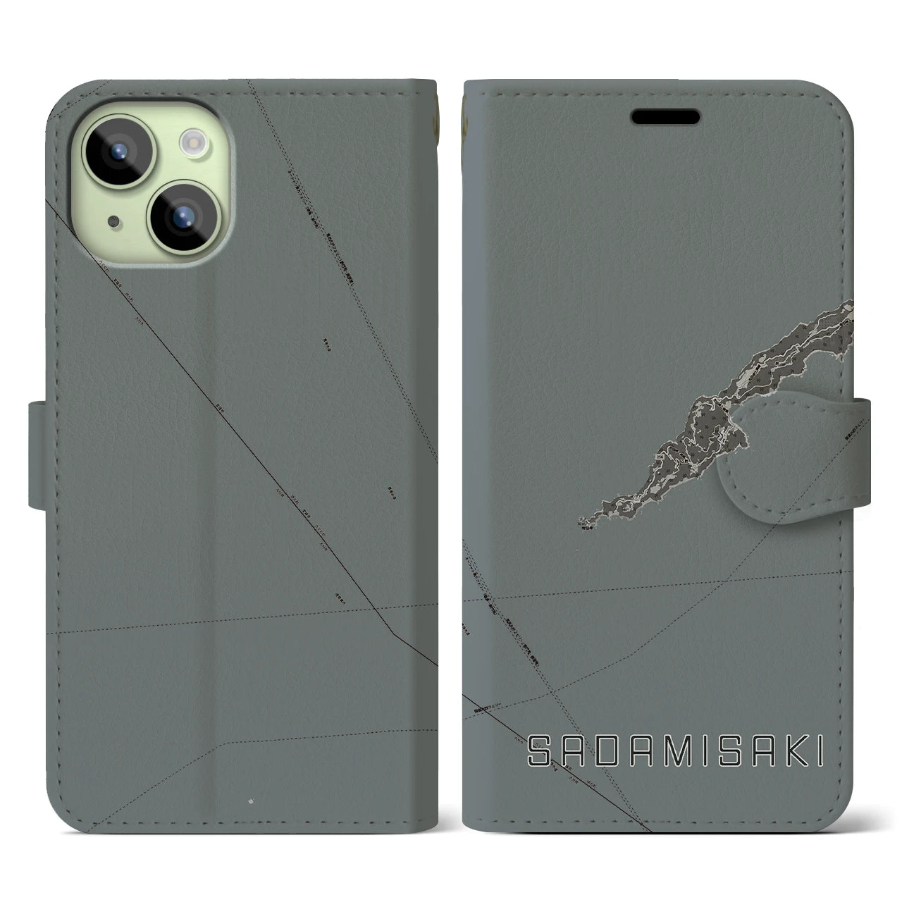 【佐田岬(愛媛県)】地図柄iPhoneケース(手帳タイプ)