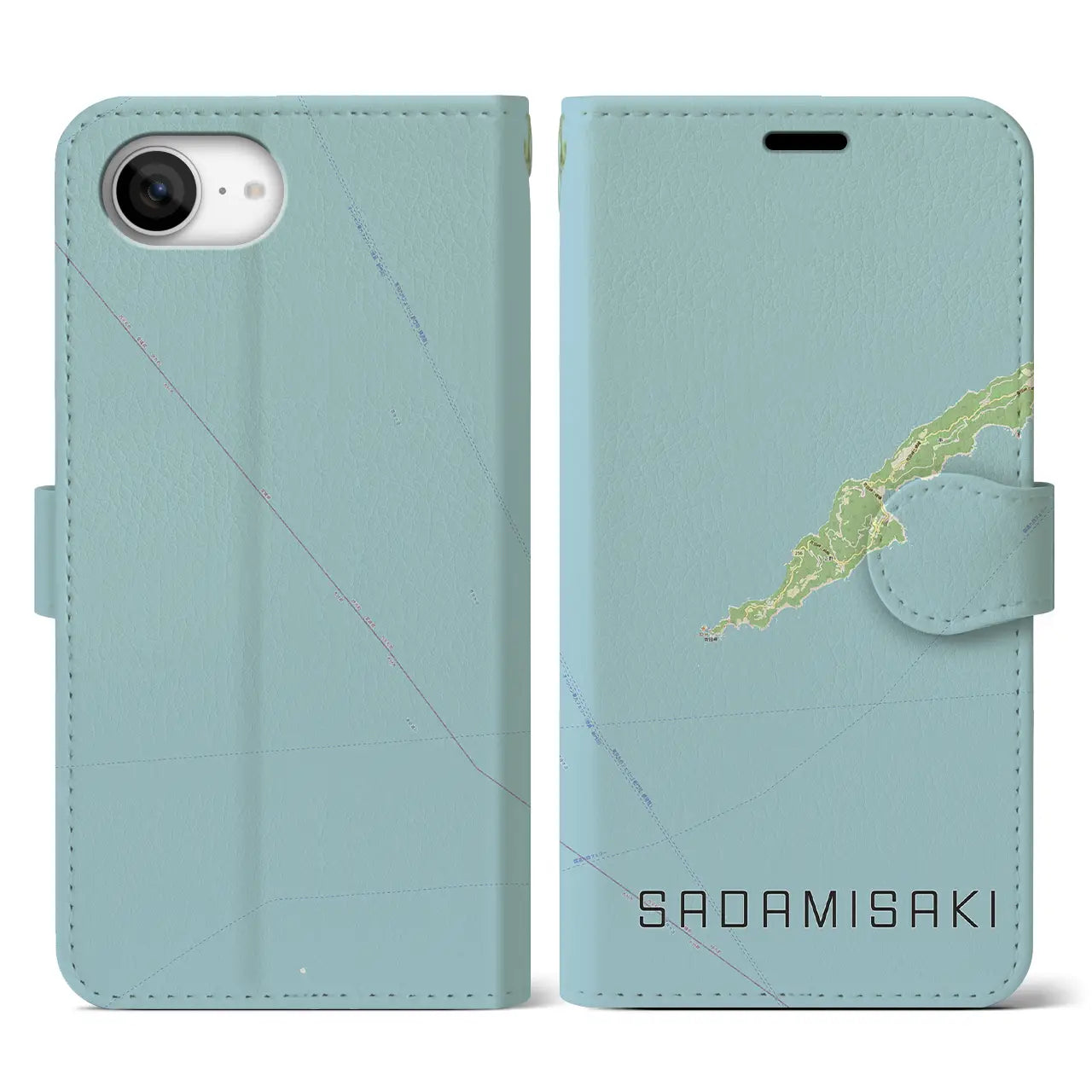 【佐田岬(愛媛県)】地図柄iPhoneケース(手帳タイプ)