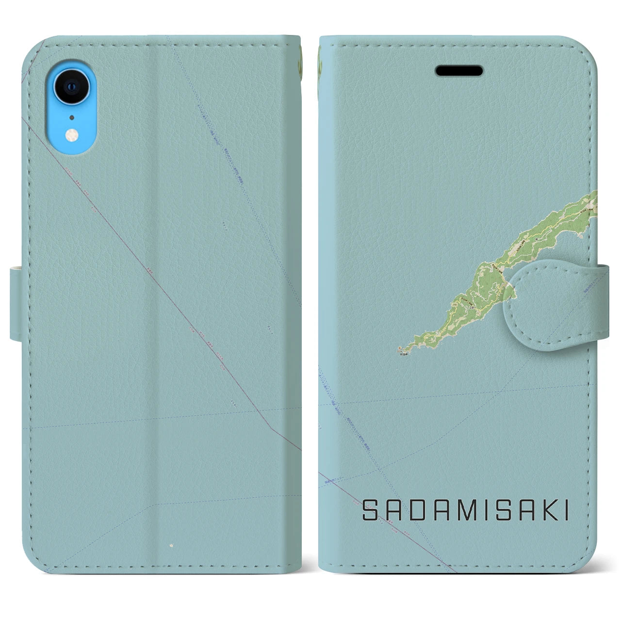 【佐田岬(愛媛県)】地図柄iPhoneケース(手帳タイプ)ナチュラル・iPhone XR 用