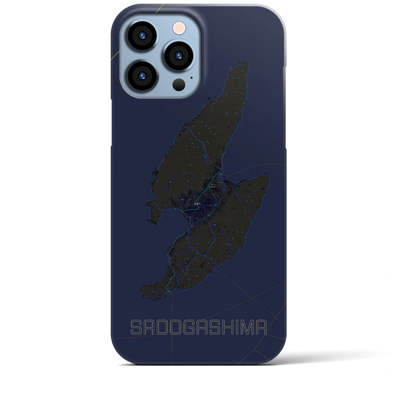 【佐渡島(新潟県)】地図柄iPhoneケース(バックカバータイプ)