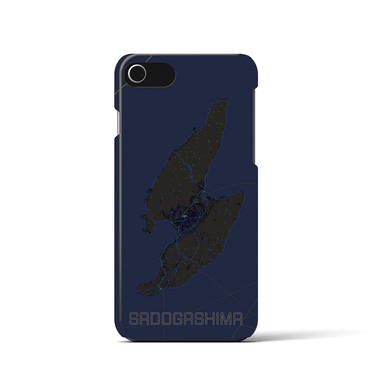 【佐渡島(新潟県)】地図柄iPhoneケース(バックカバータイプ)