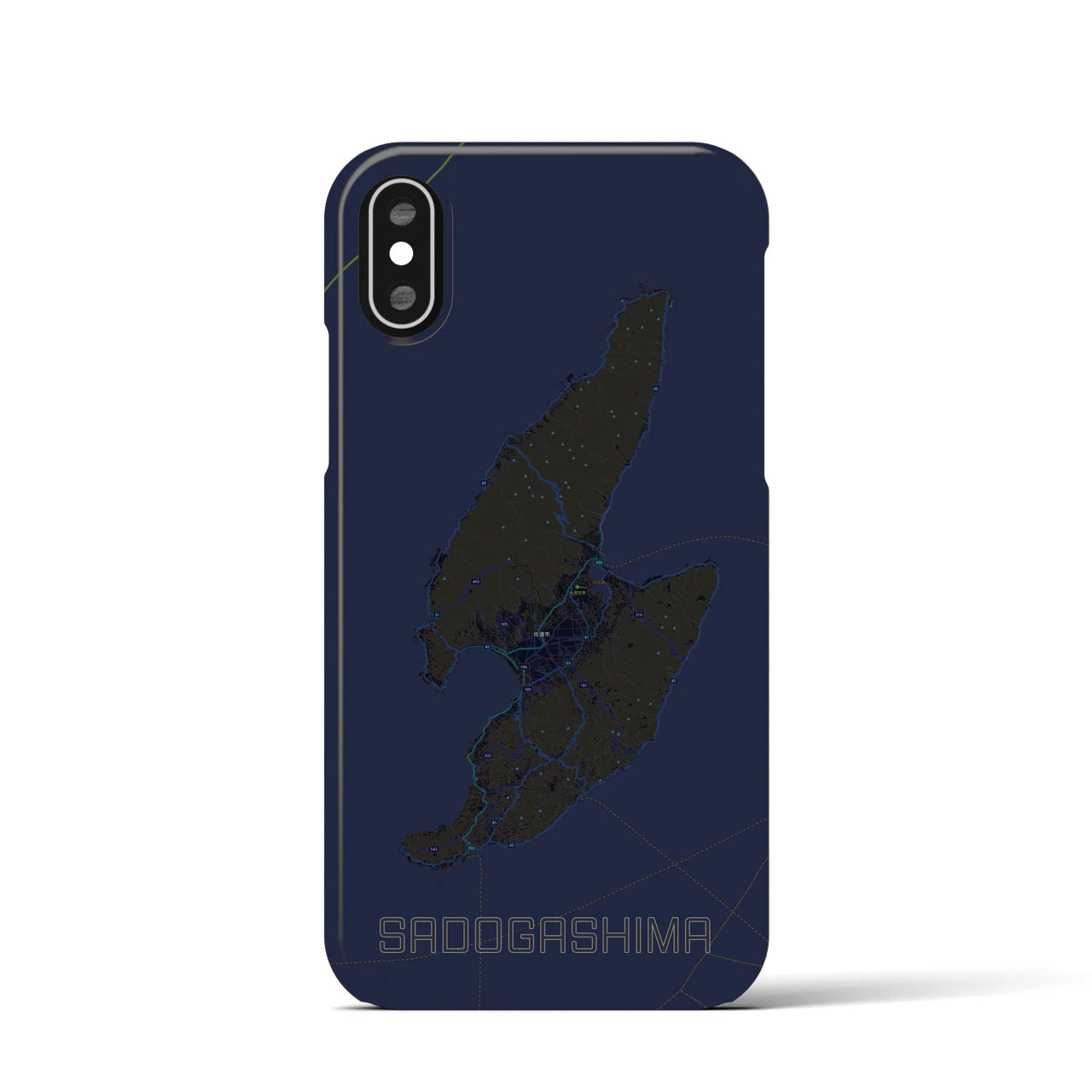【佐渡島(新潟県)】地図柄iPhoneケース(バックカバータイプ)