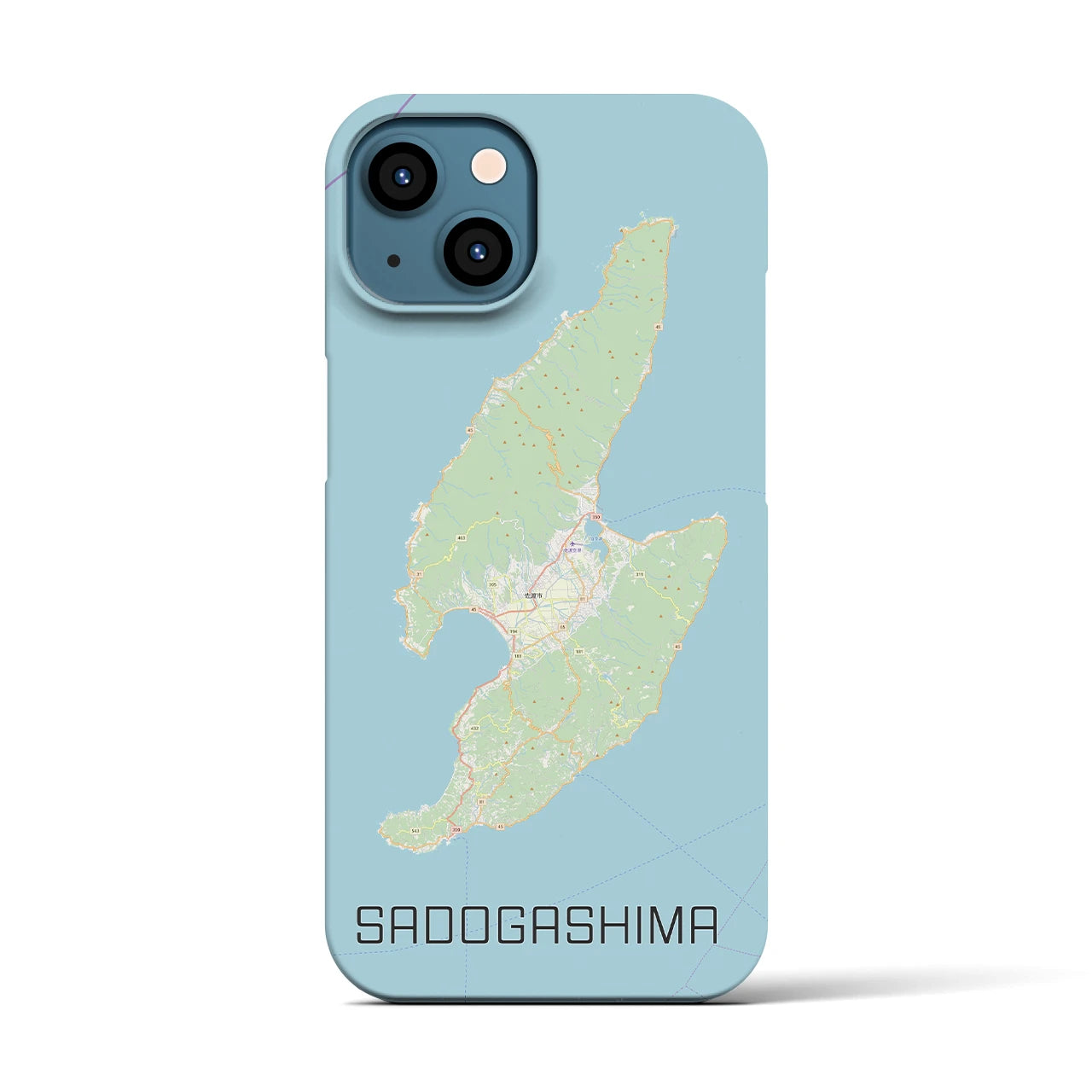 【佐渡島(新潟県)】地図柄iPhoneケース(バックカバータイプ)