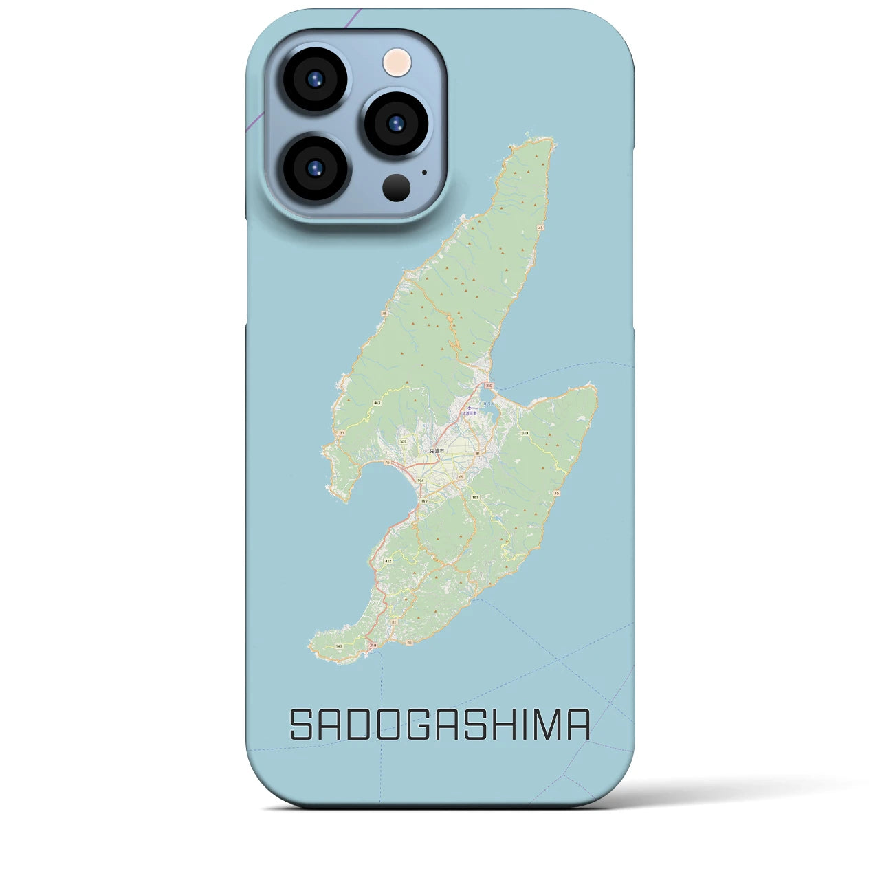 【佐渡島(新潟県)】地図柄iPhoneケース(バックカバータイプ)