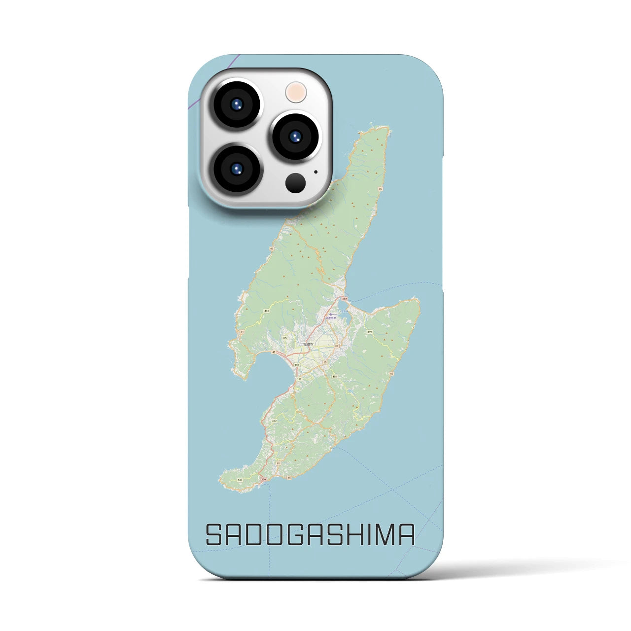 【佐渡島(新潟県)】地図柄iPhoneケース(バックカバータイプ)