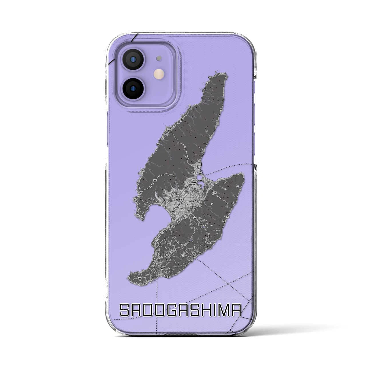 【佐渡島(新潟県)】地図柄iPhoneケース(クリアタイプ)