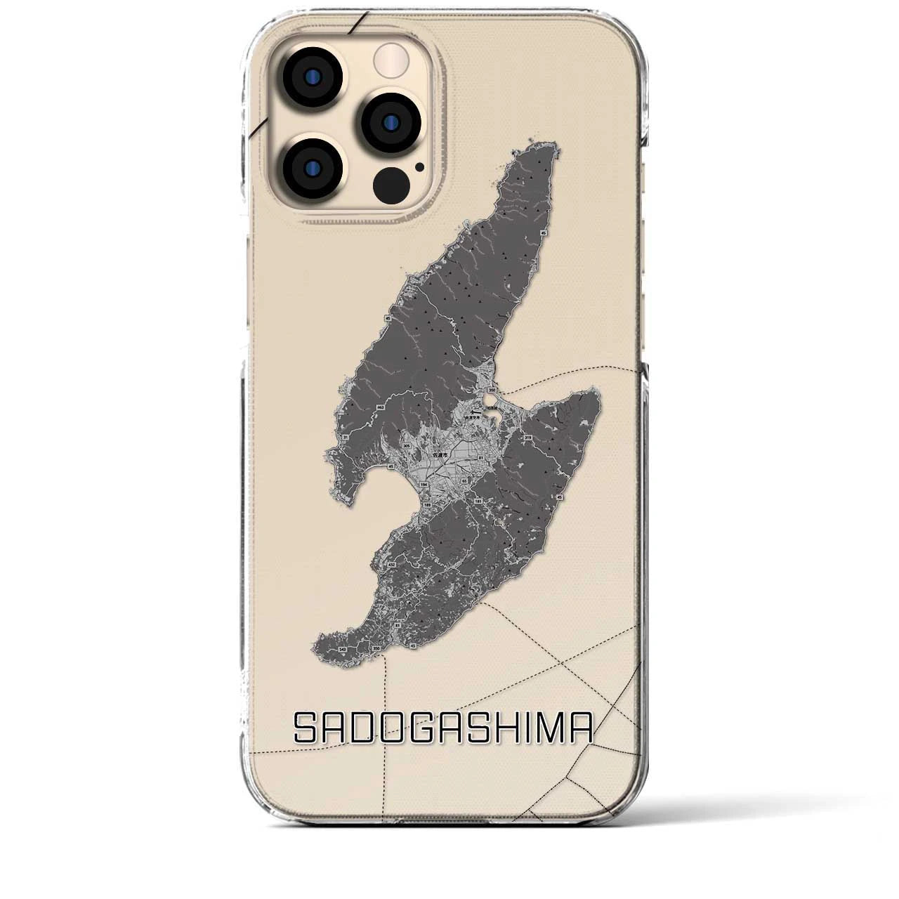 【佐渡島(新潟県)】地図柄iPhoneケース(クリアタイプ)