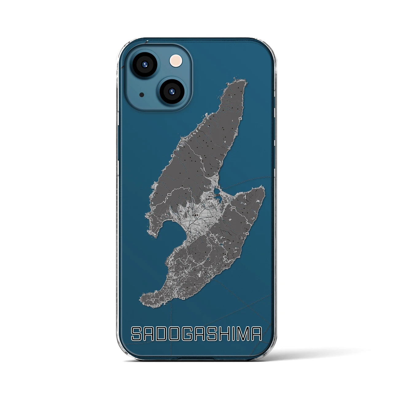 【佐渡島(新潟県)】地図柄iPhoneケース(クリアタイプ)
