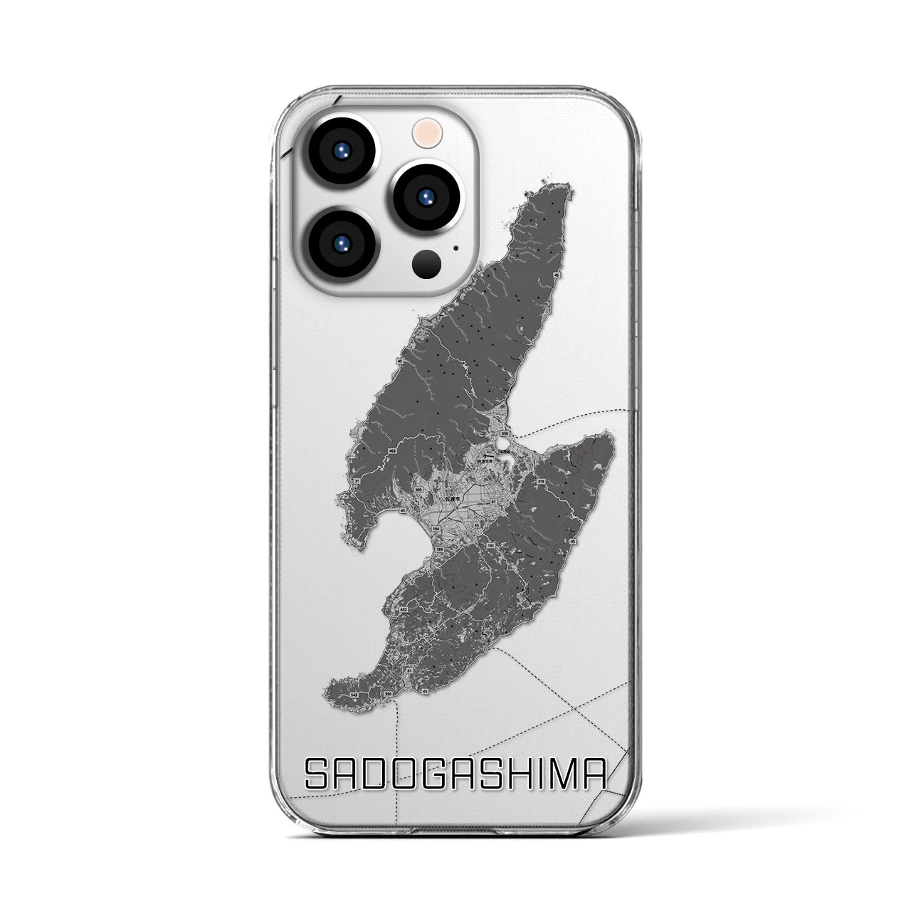【佐渡島(新潟県)】地図柄iPhoneケース(クリアタイプ)