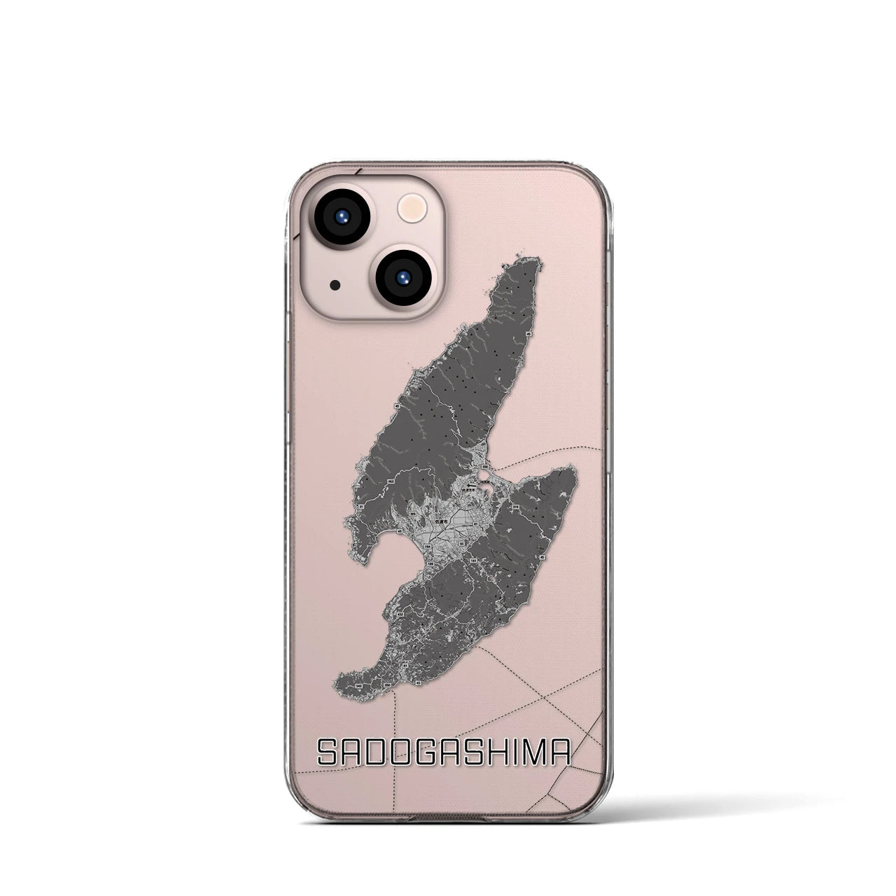 【佐渡島(新潟県)】地図柄iPhoneケース(クリアタイプ)