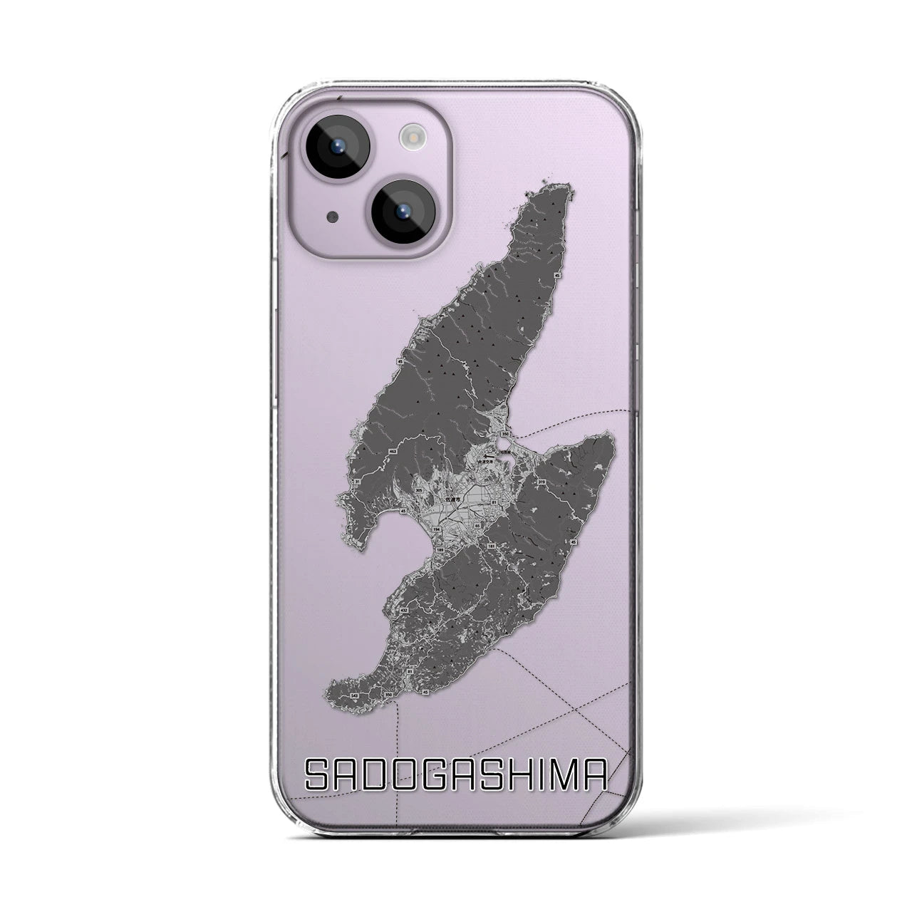 【佐渡島(新潟県)】地図柄iPhoneケース(クリアタイプ)