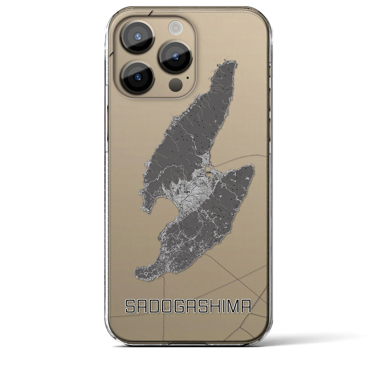 【佐渡島(新潟県)】地図柄iPhoneケース(クリアタイプ)