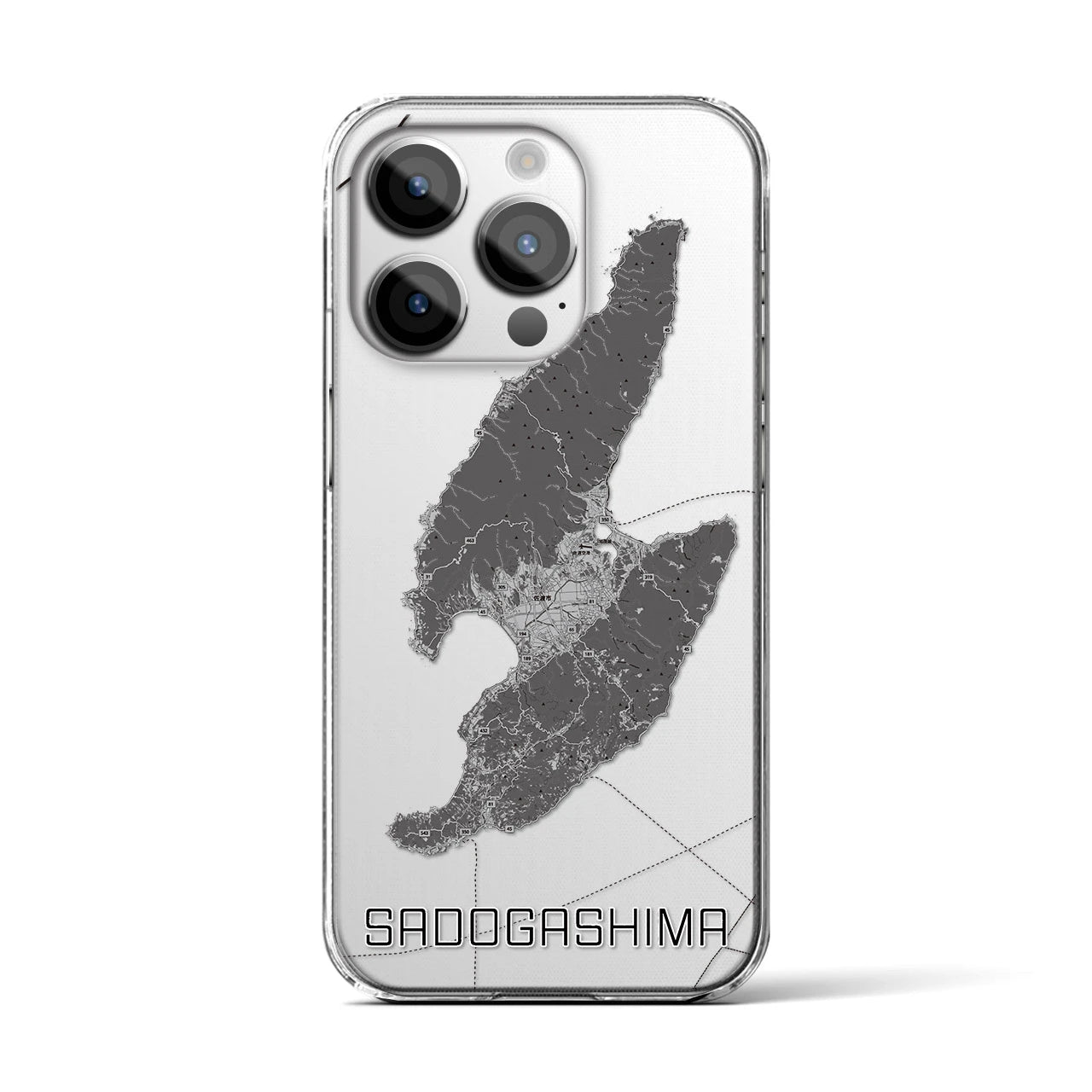 【佐渡島(新潟県)】地図柄iPhoneケース(クリアタイプ)