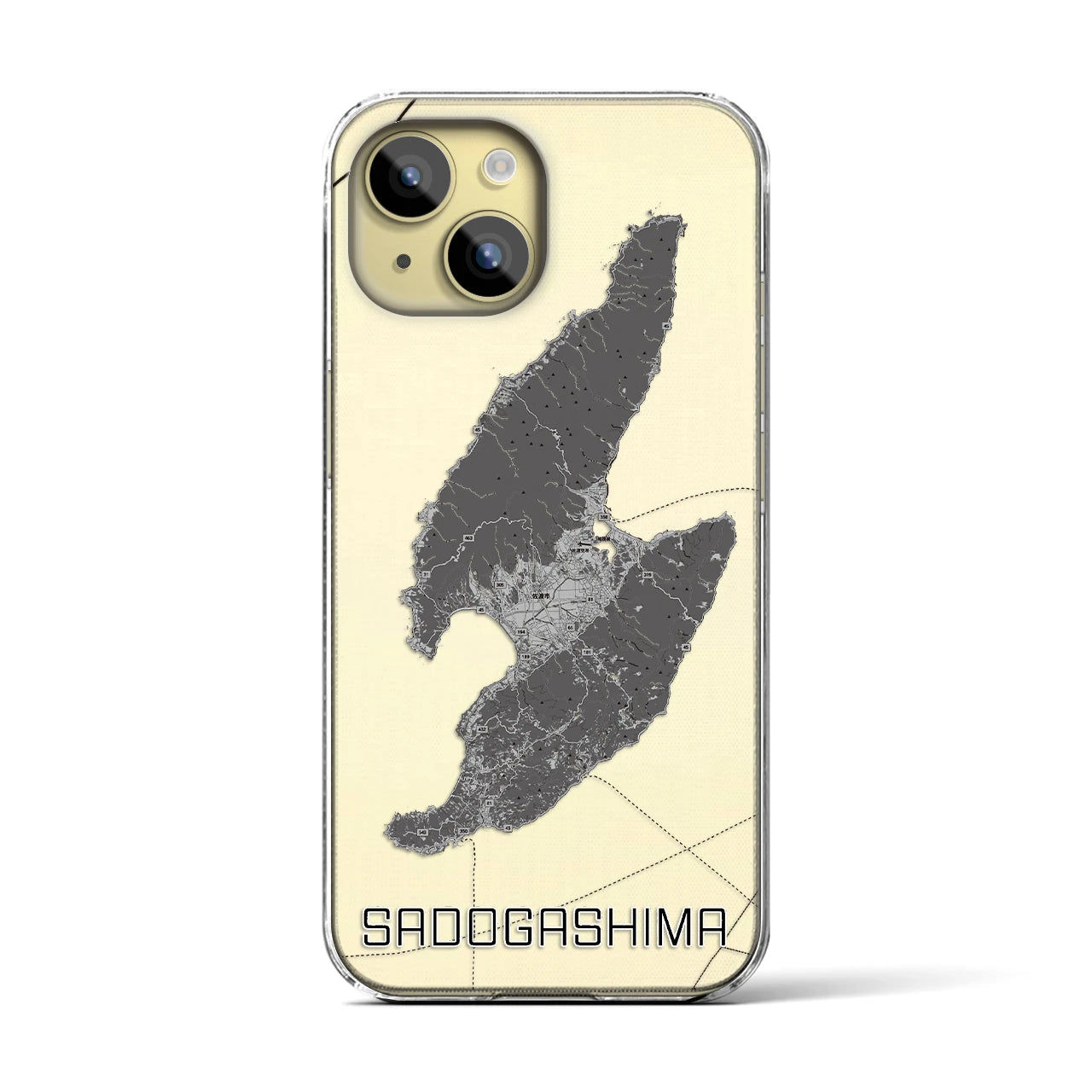 【佐渡島(新潟県)】地図柄iPhoneケース(クリアタイプ)