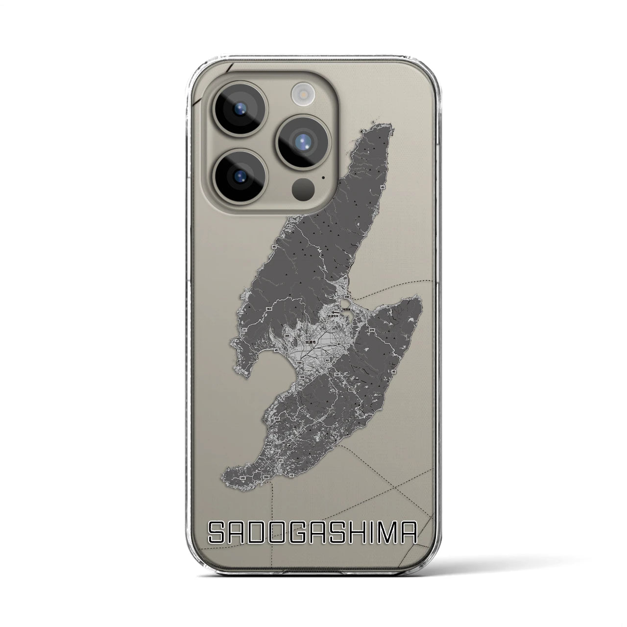 【佐渡島(新潟県)】地図柄iPhoneケース(クリアタイプ)