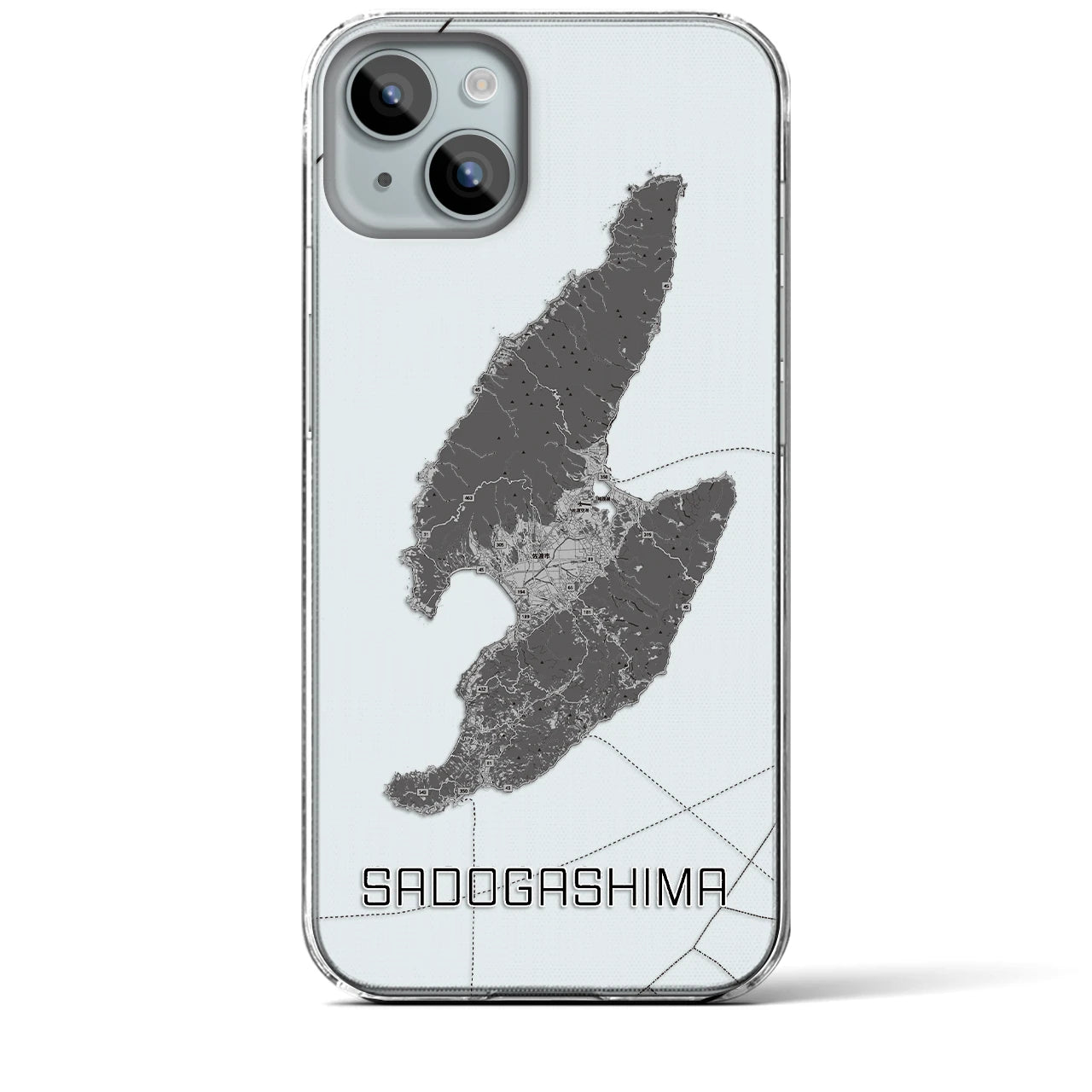 【佐渡島(新潟県)】地図柄iPhoneケース(クリアタイプ)