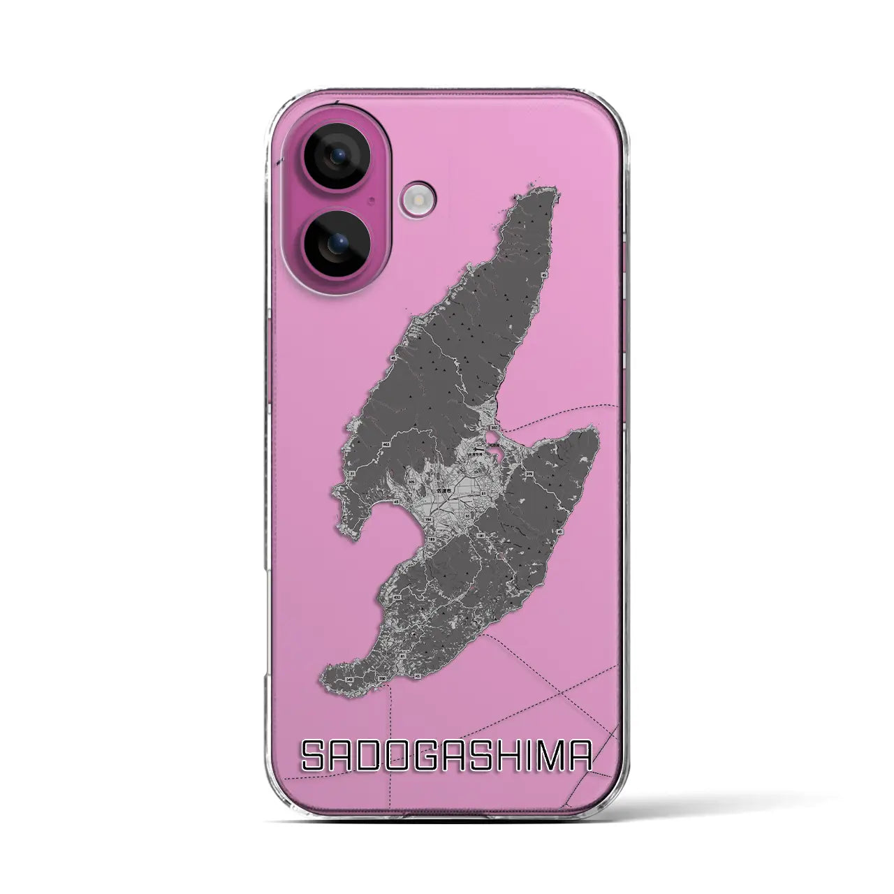 【佐渡島(新潟県)】地図柄iPhoneケース(クリアタイプ)