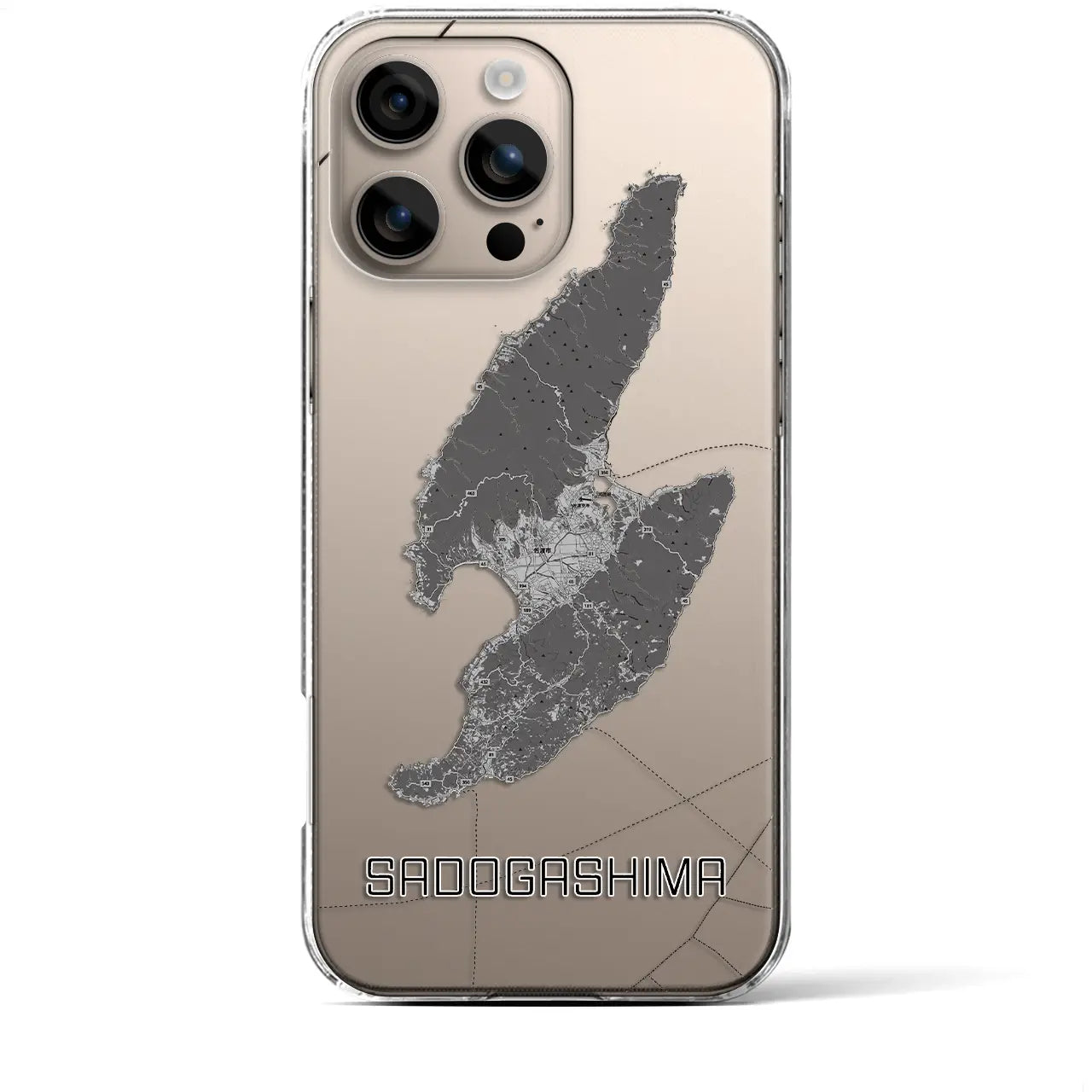 【佐渡島(新潟県)】地図柄iPhoneケース(クリアタイプ)