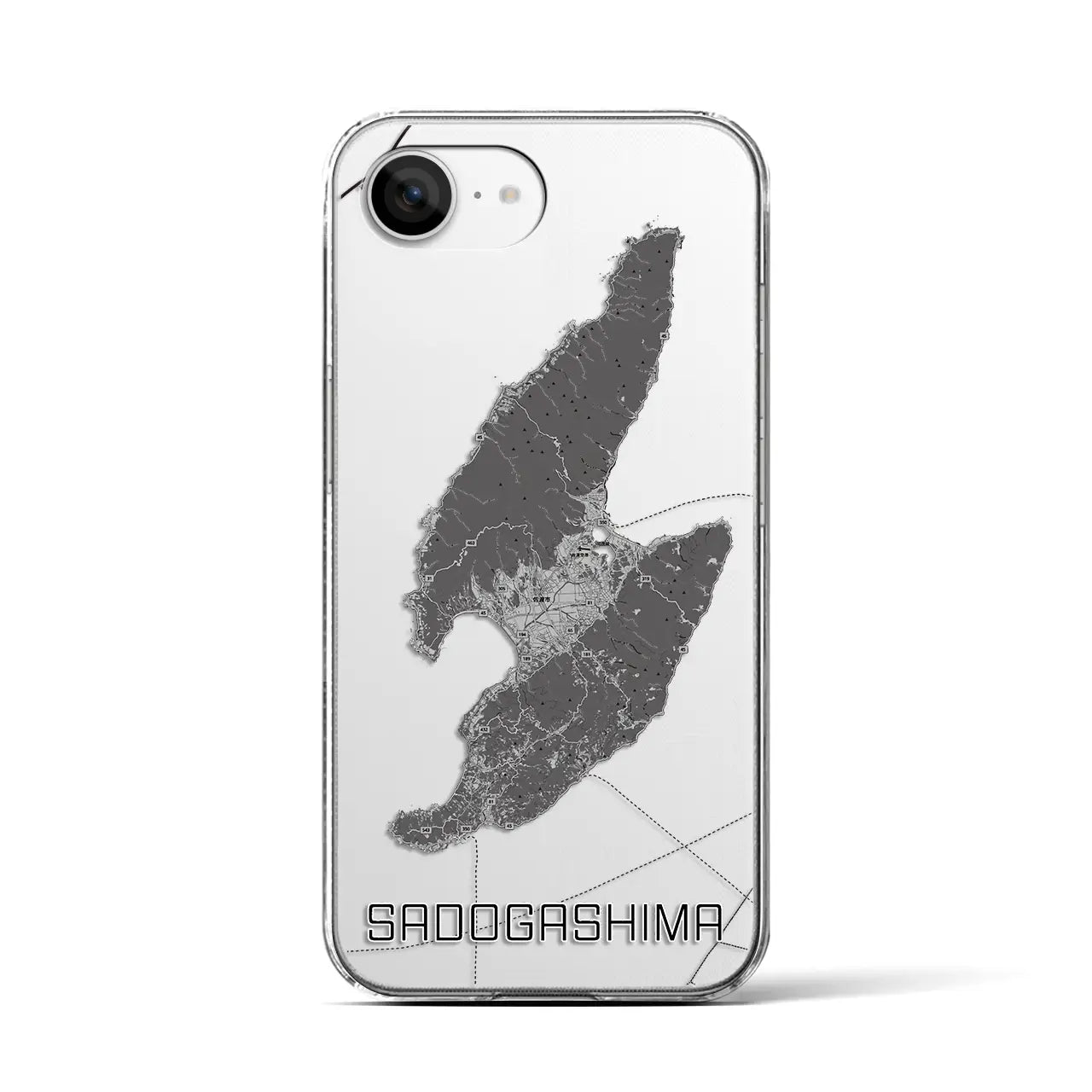 【佐渡島(新潟県)】地図柄iPhoneケース(クリアタイプ)