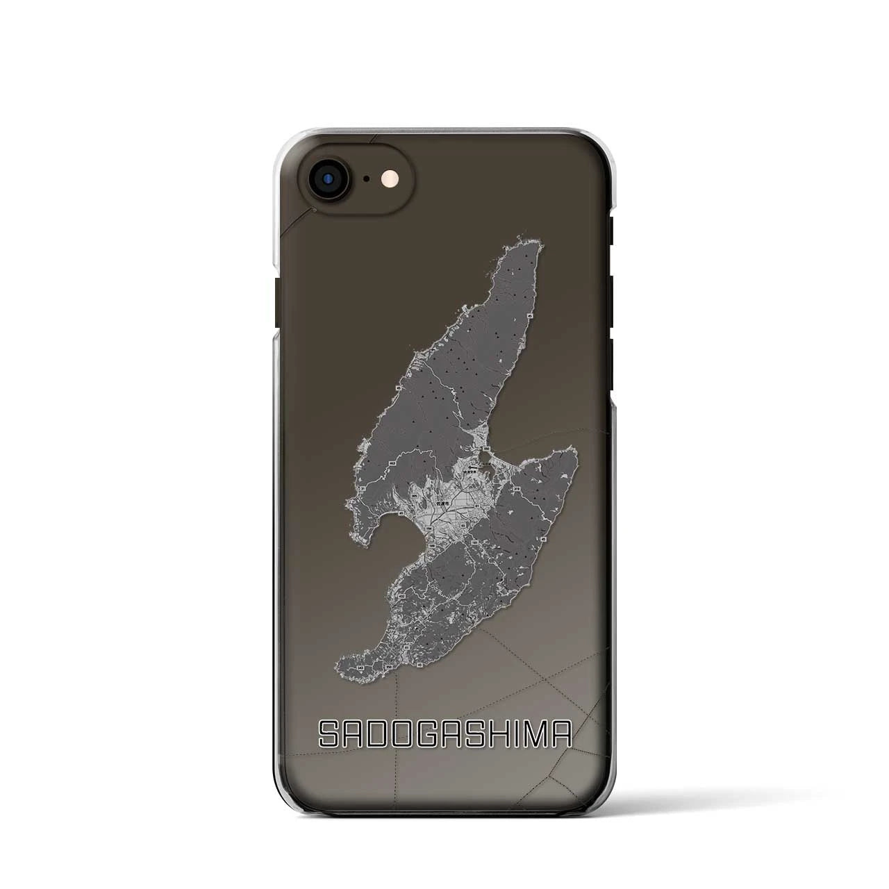 【佐渡島(新潟県)】地図柄iPhoneケース(クリアタイプ)