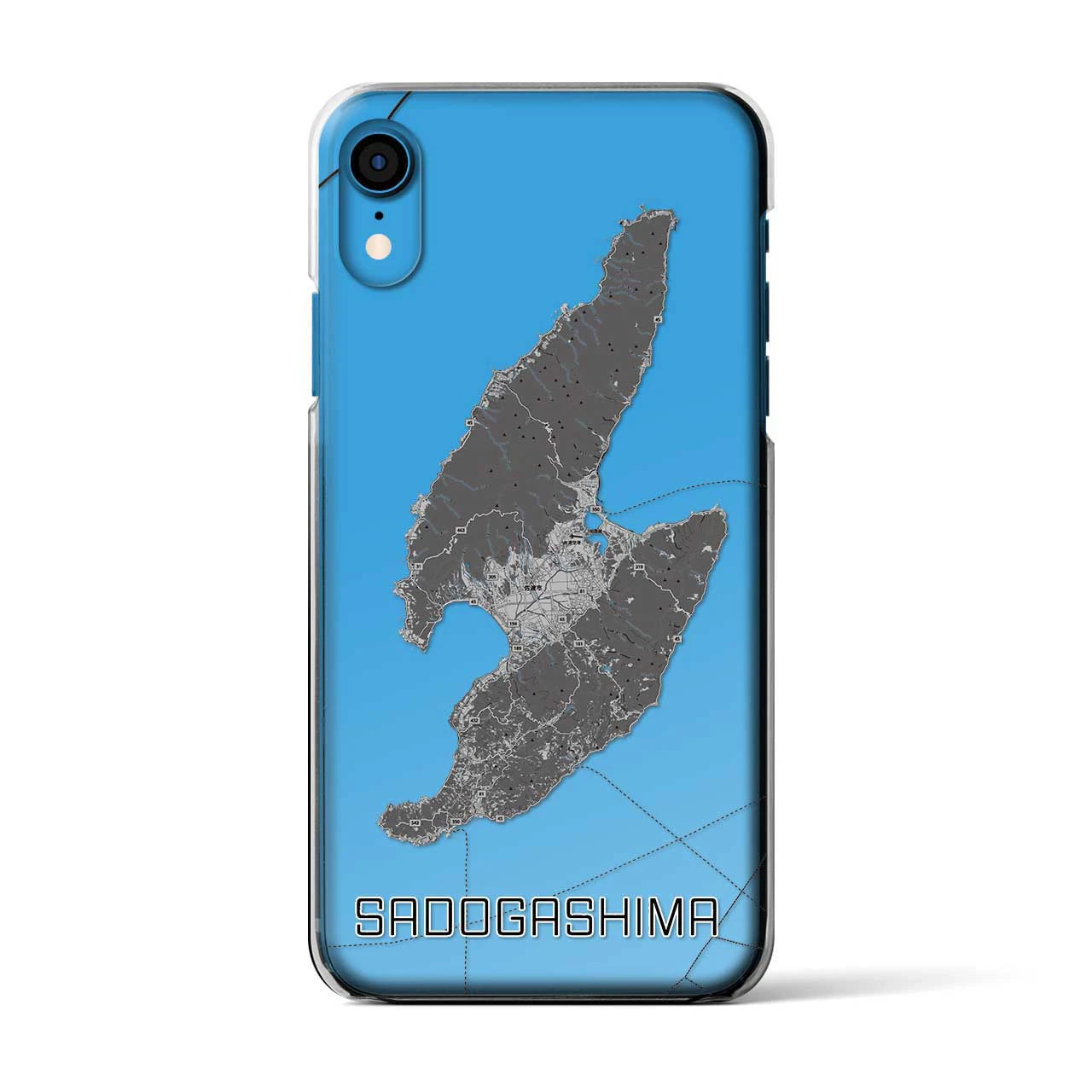 【佐渡島(新潟県)】地図柄iPhoneケース(クリアタイプ)