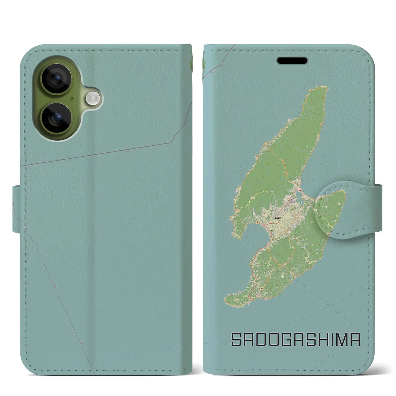 【佐渡島(新潟県)】地図柄iPhoneケース(手帳タイプ)