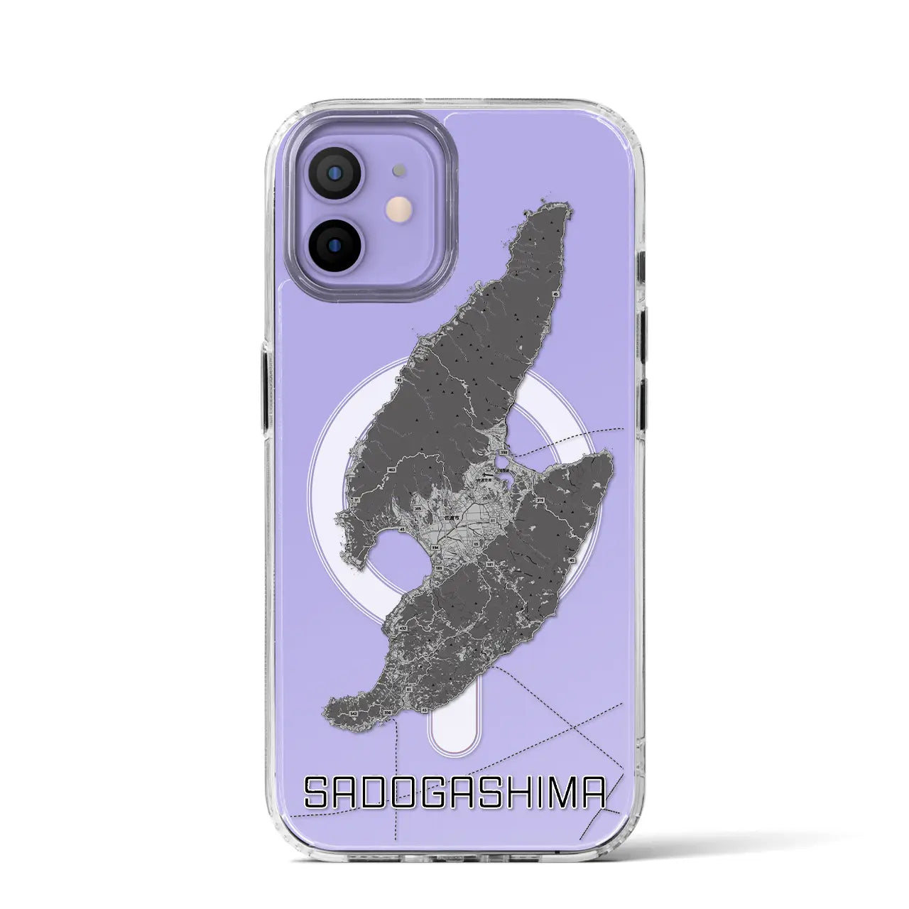 【佐渡島(新潟県)】地図柄iPhoneケース(MagSafeタイプ)
