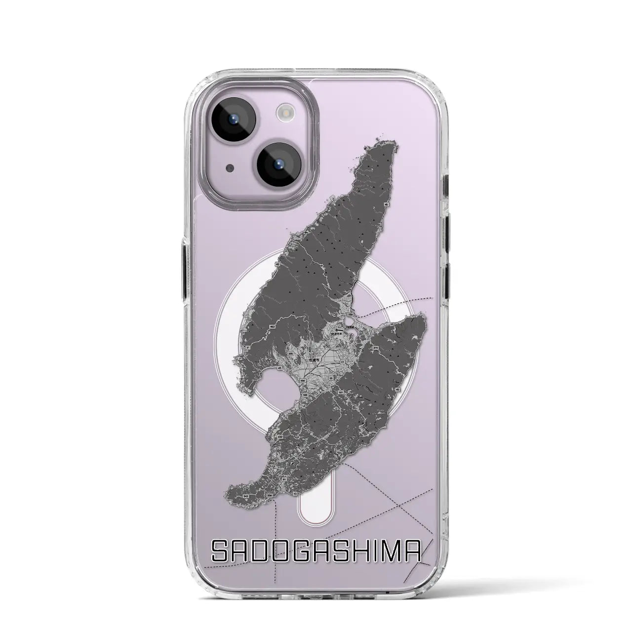 【佐渡島(新潟県)】地図柄iPhoneケース(MagSafeタイプ)