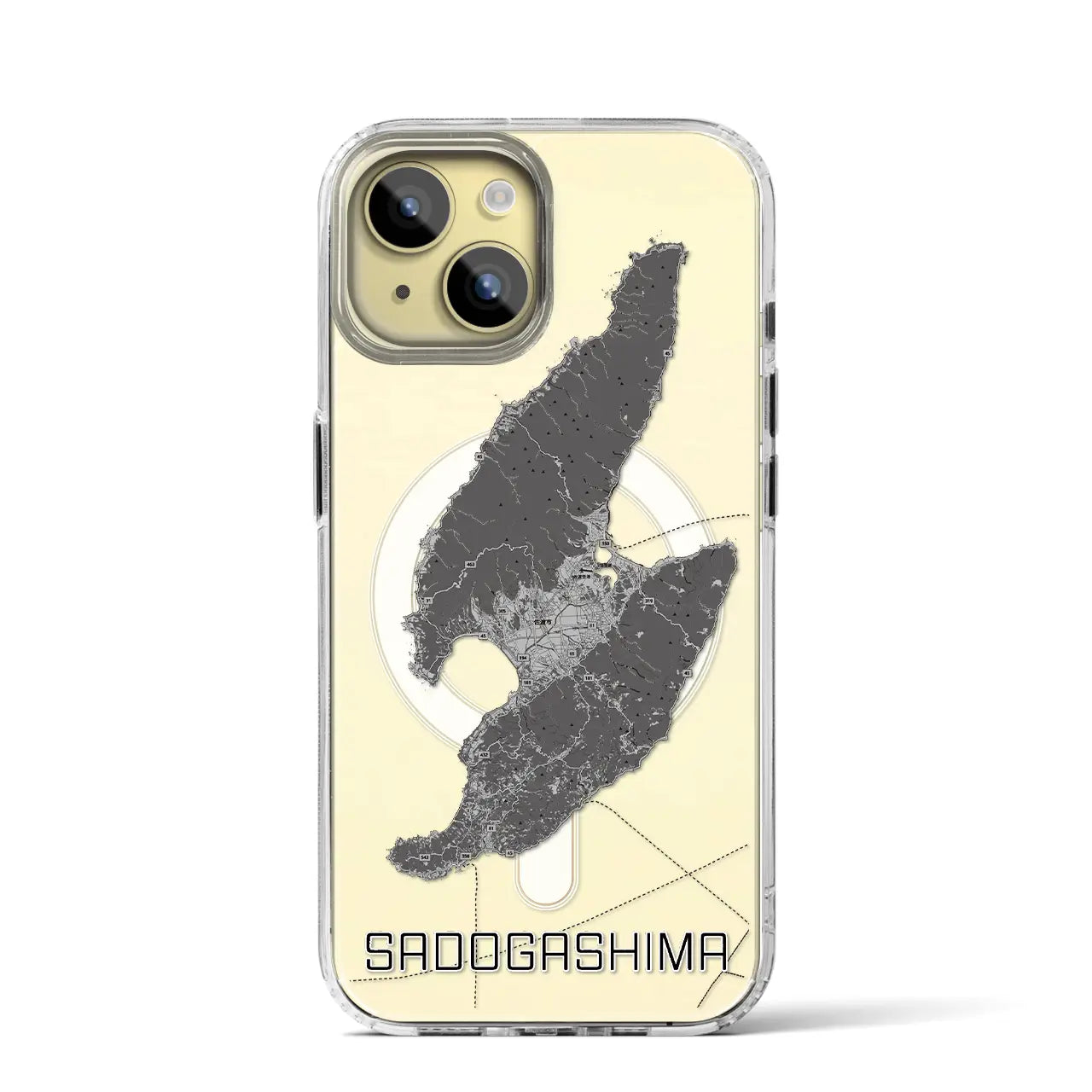 【佐渡島(新潟県)】地図柄iPhoneケース(MagSafeタイプ)