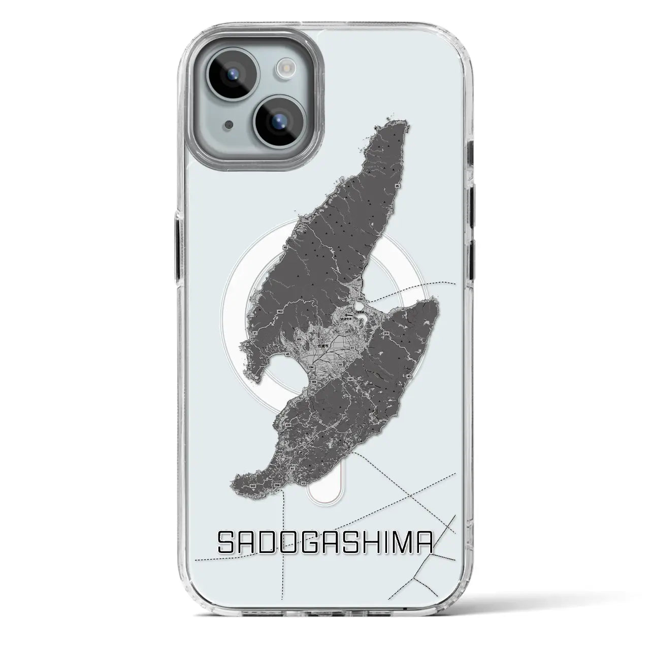 【佐渡島(新潟県)】地図柄iPhoneケース(MagSafeタイプ)