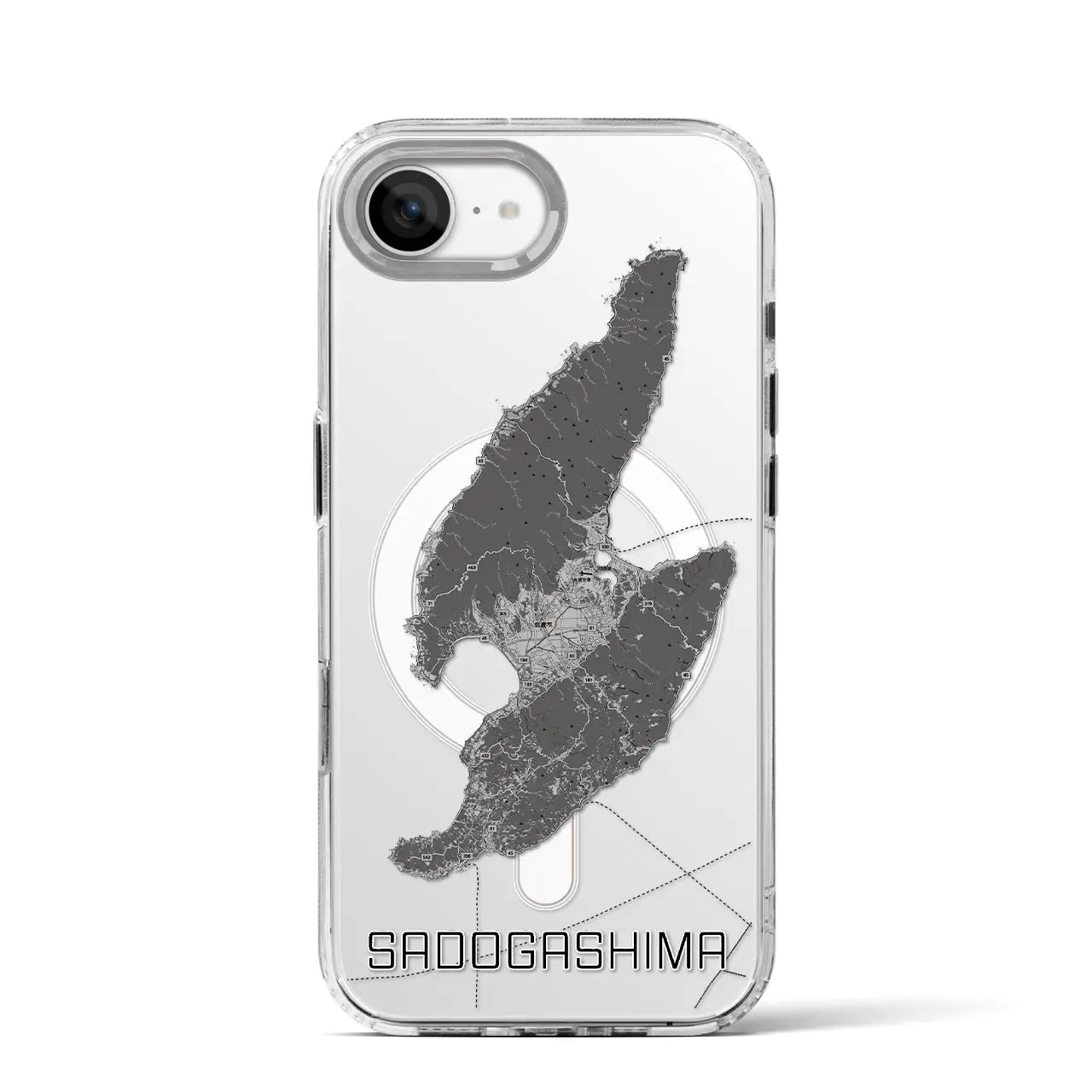 【佐渡島(新潟県)】地図柄iPhoneケース(MagSafeタイプ)
