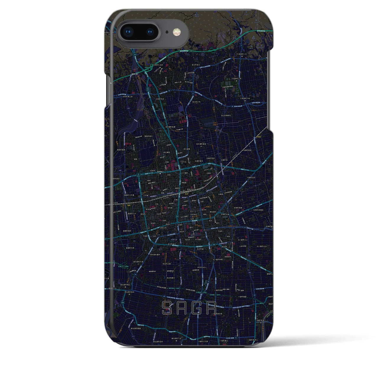 【佐賀2(佐賀県)】地図柄iPhoneケース(バックカバータイプ)