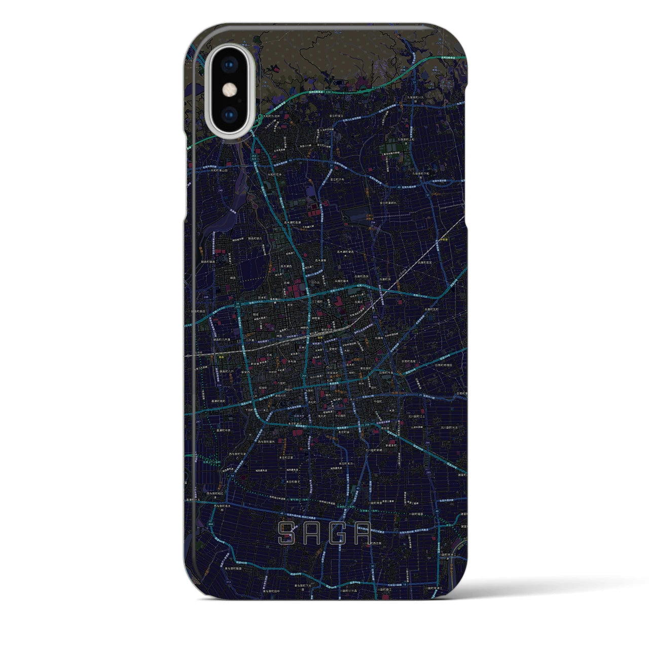 【佐賀2(佐賀県)】地図柄iPhoneケース(バックカバータイプ)