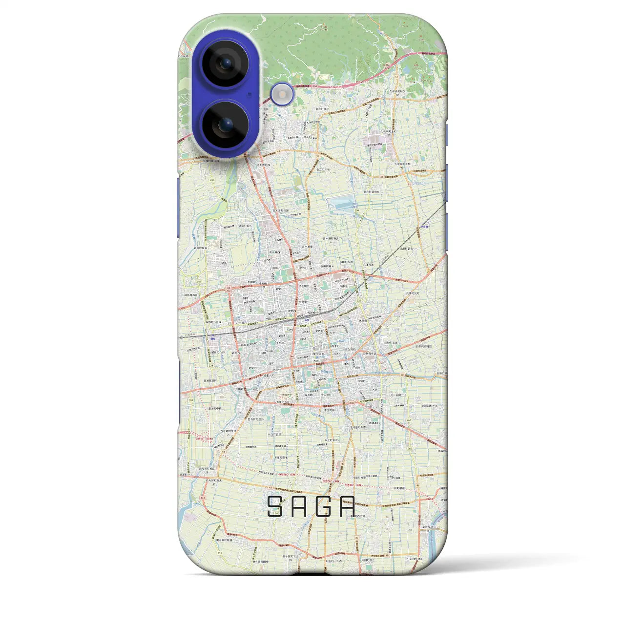 【佐賀2(佐賀県)】地図柄iPhoneケース(バックカバータイプ)ナチュラル・iPhone 16 Pro Max 用