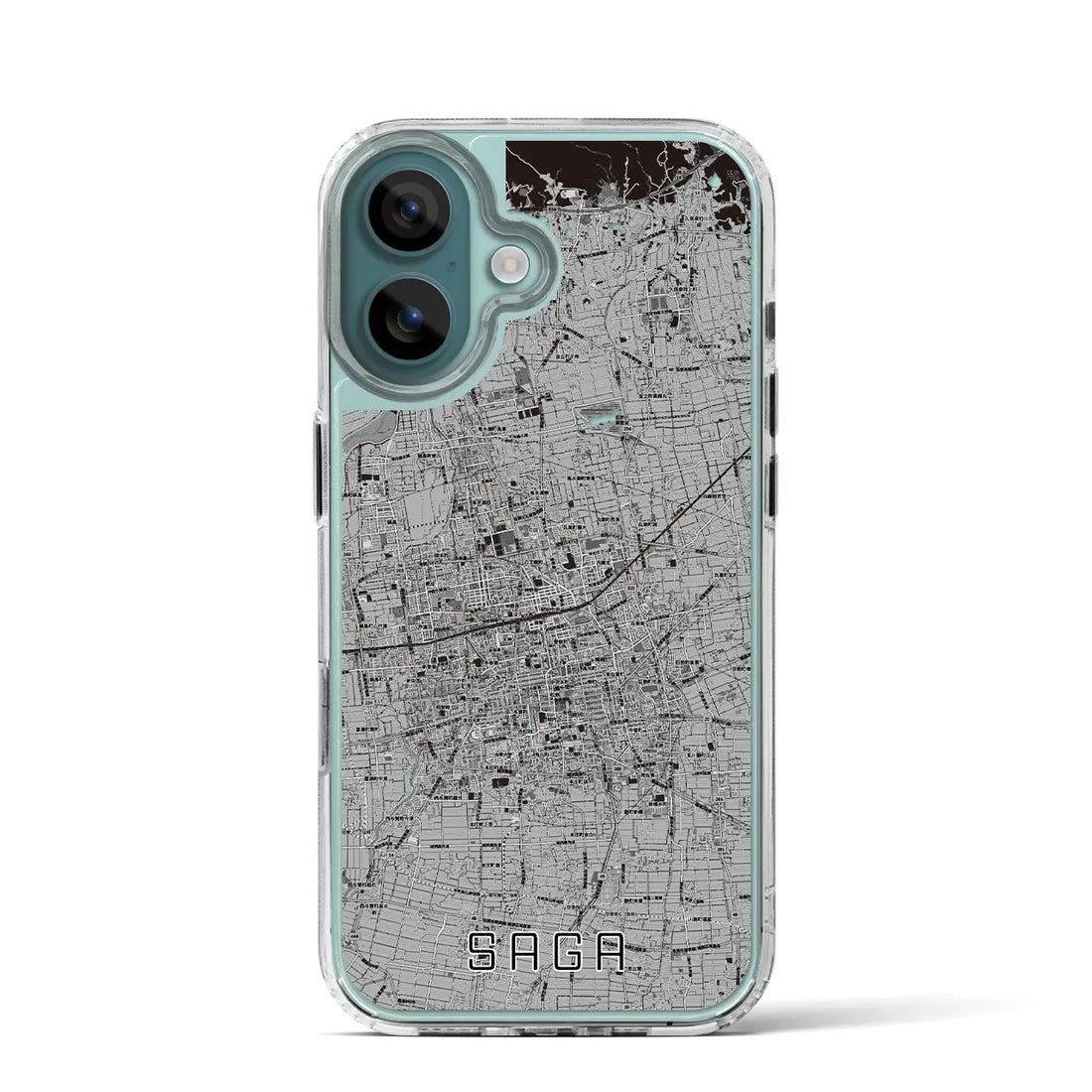 【佐賀2(佐賀県)】地図柄iPhoneケース(MagSafeタイプ)モノトーン・iPhone 16 Pro 用