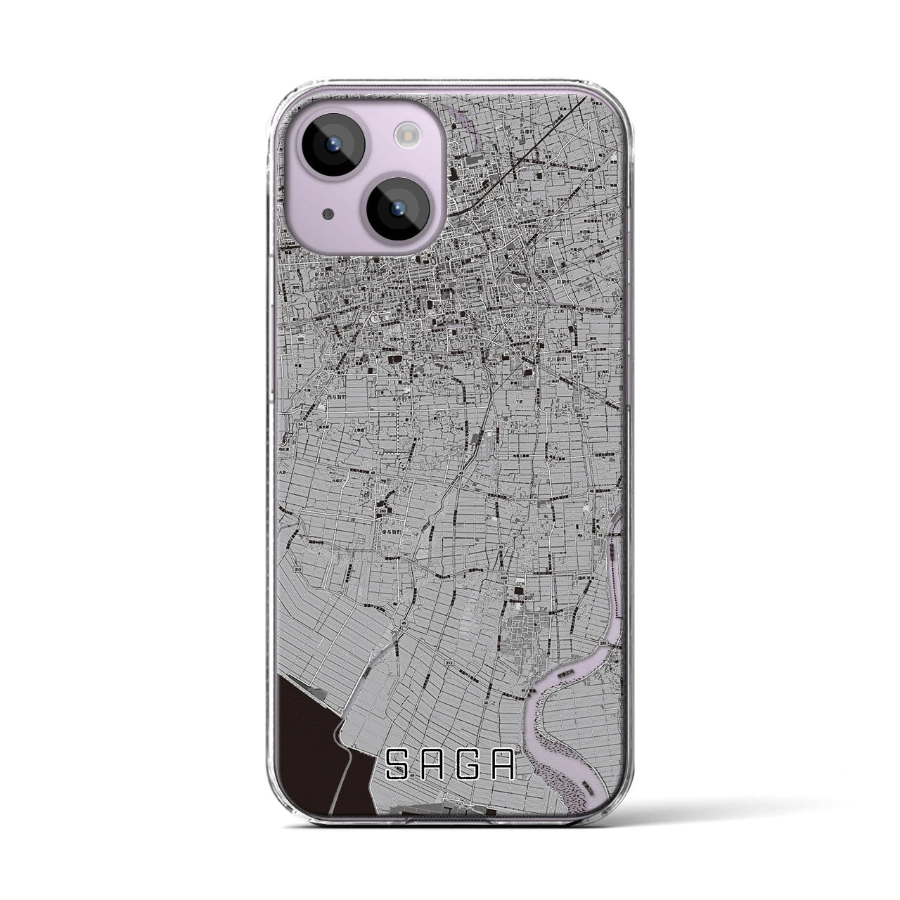 【佐賀(佐賀県)】地図柄iPhoneケース(クリアタイプ)