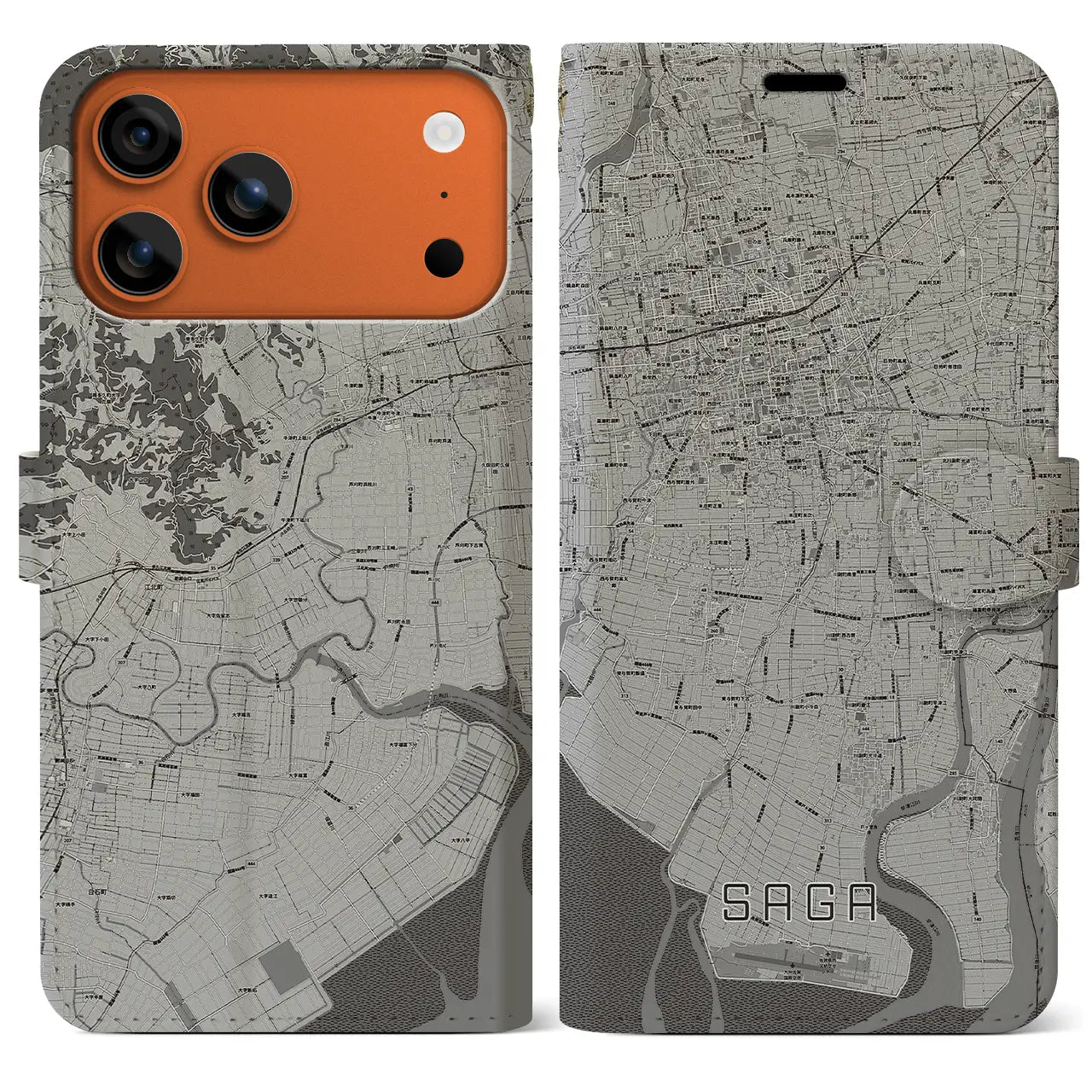 【佐賀(佐賀県)】地図柄iPhoneケース(手帳タイプ)