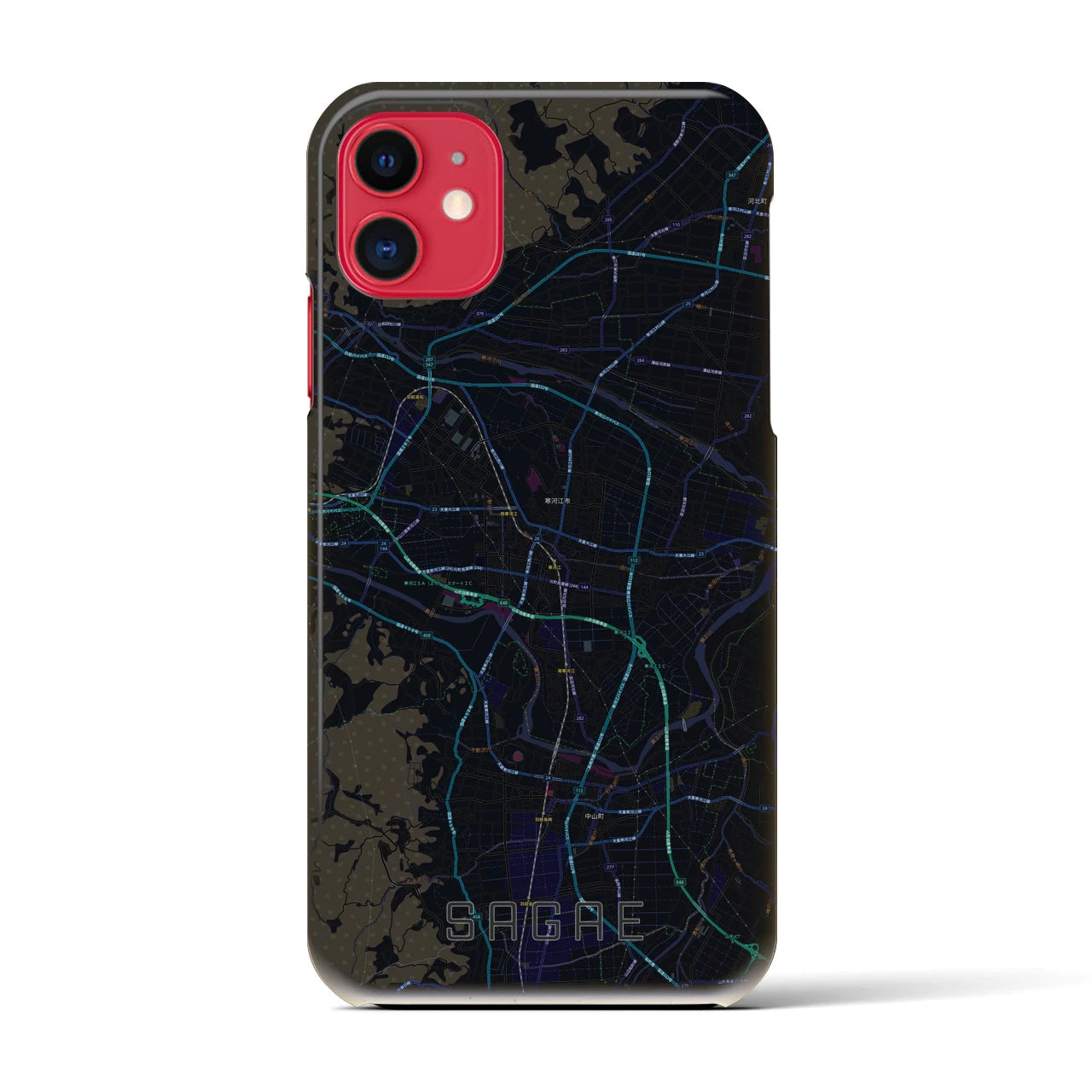 【寒河江(山形県)】地図柄iPhoneケース(バックカバータイプ)