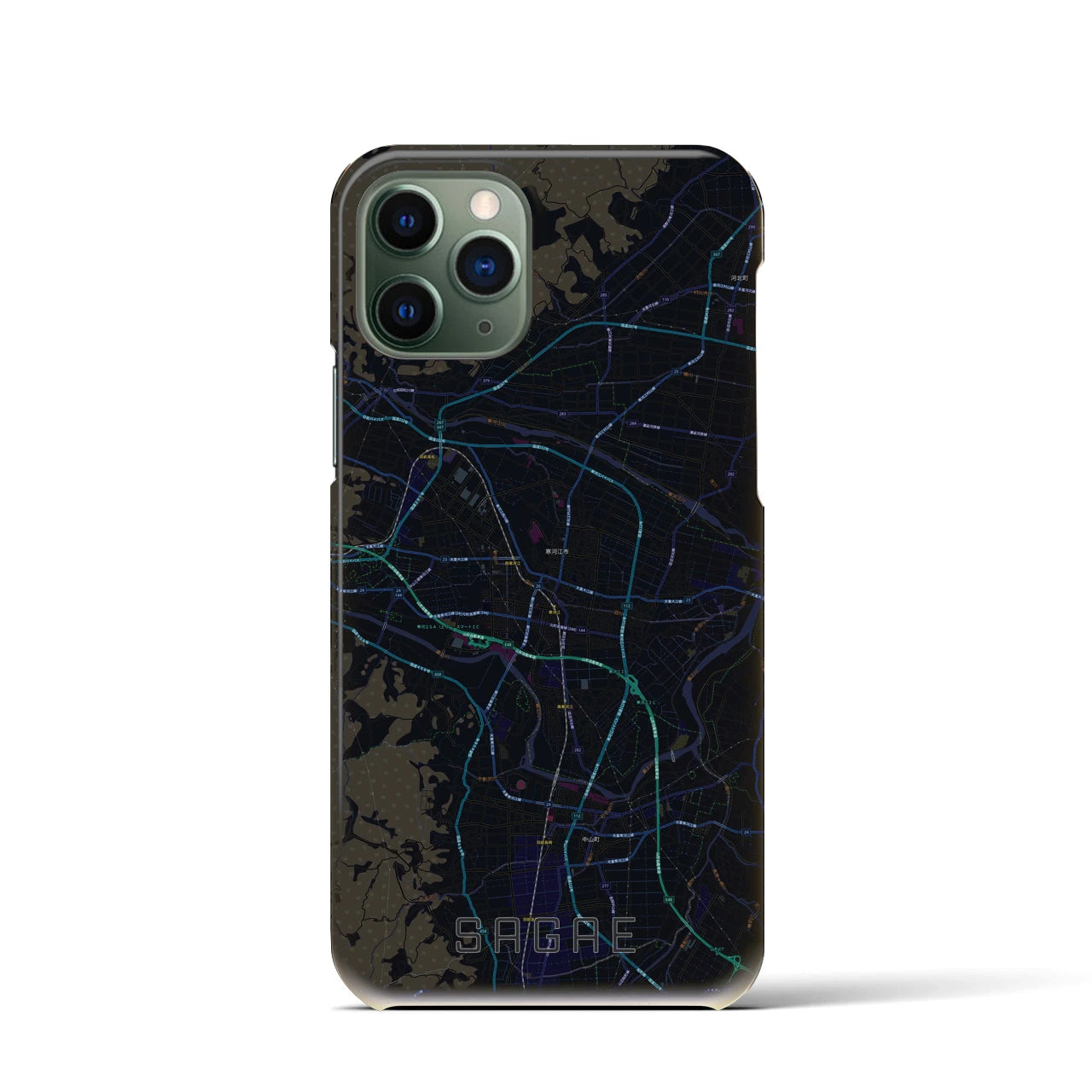 【寒河江(山形県)】地図柄iPhoneケース(バックカバータイプ)