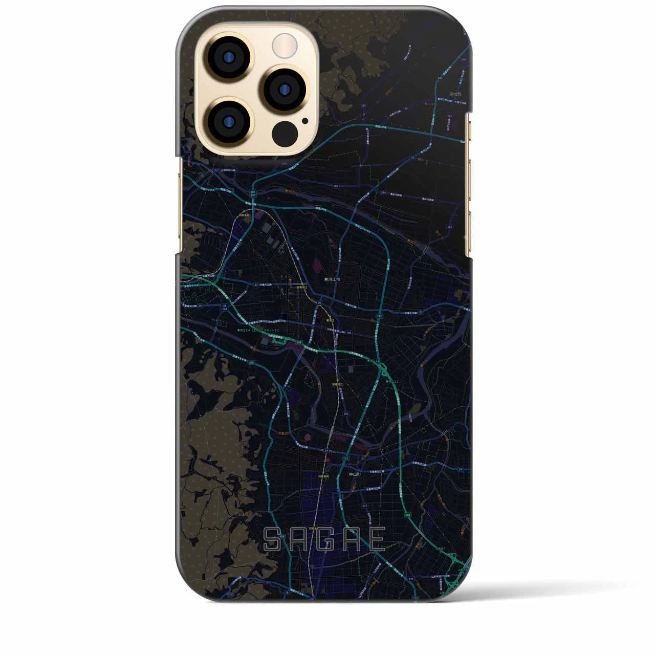 【寒河江(山形県)】地図柄iPhoneケース(バックカバータイプ)